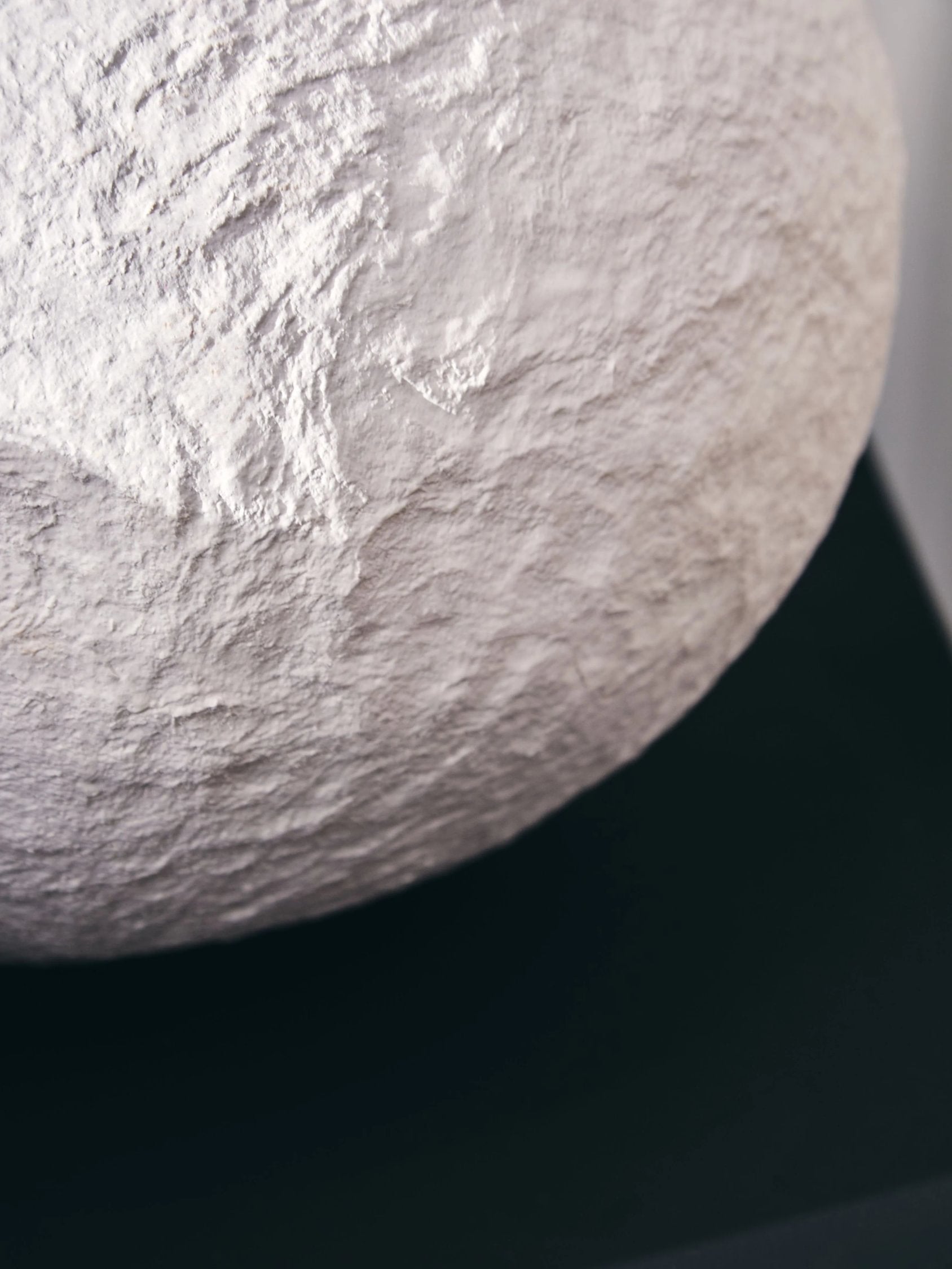 Papyrus Large White Cotton Mache Round Vase