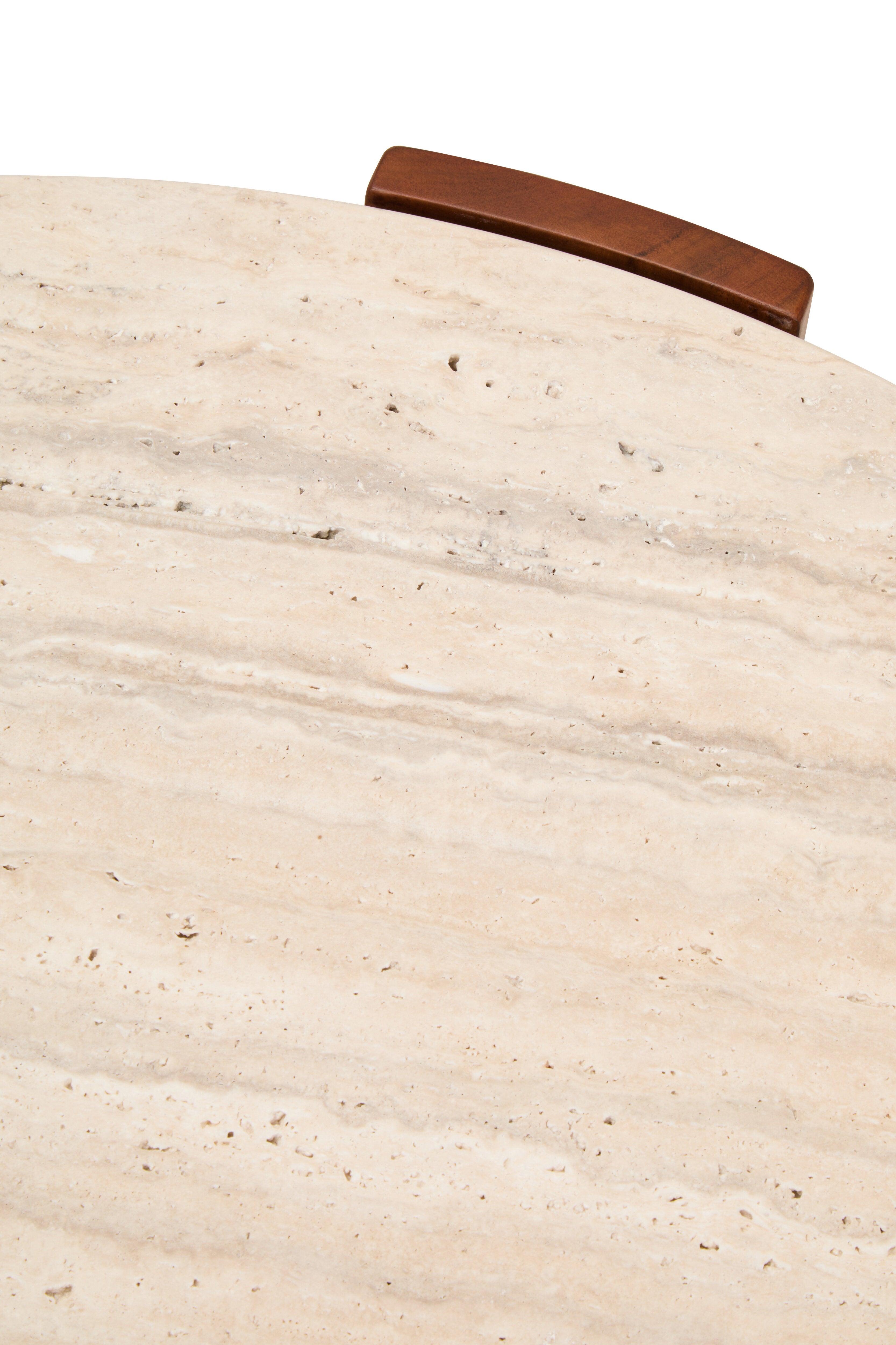 Solanto Round Travertine Top Coffee Table | Large