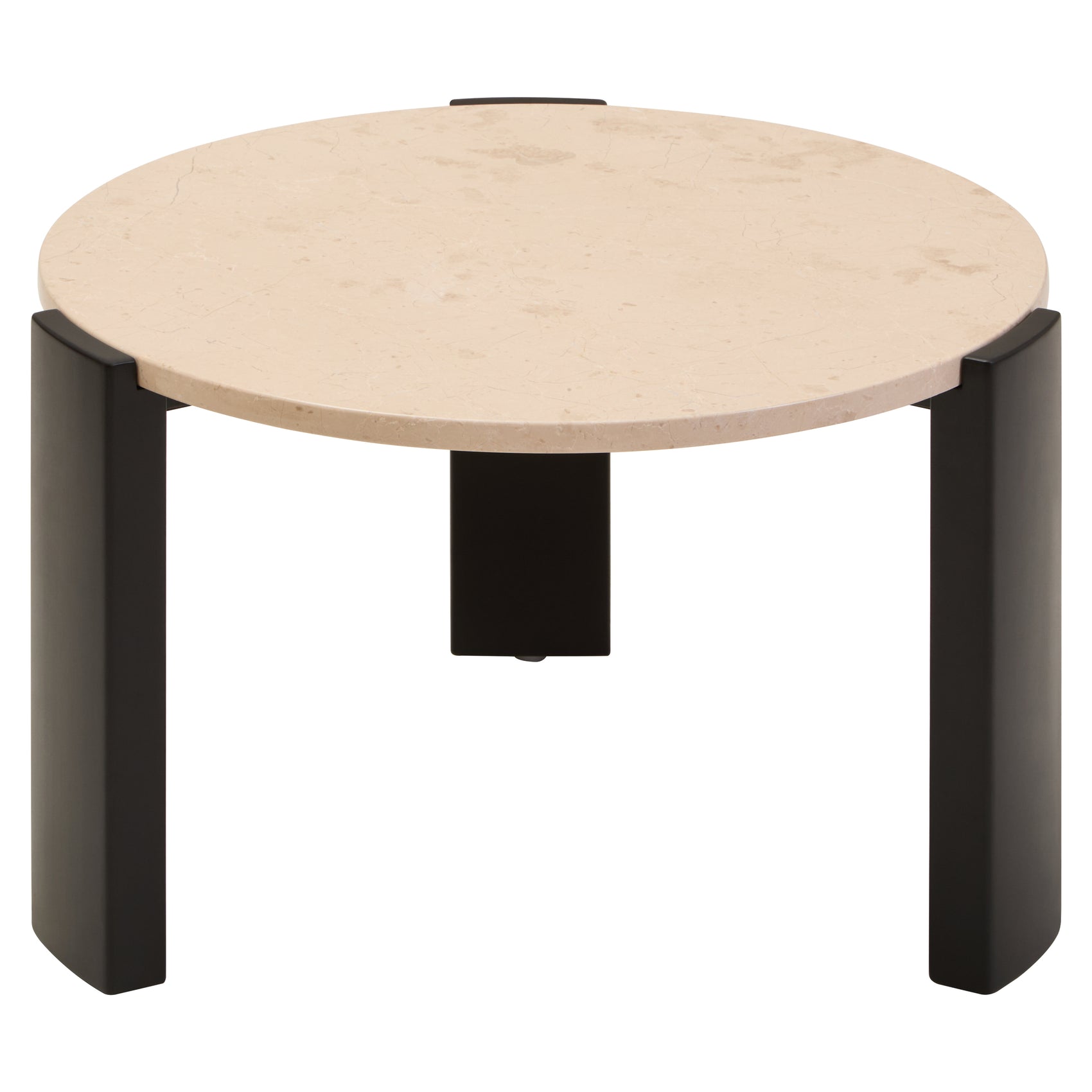 Solanto Round Travertine Top Coffee Table | Small