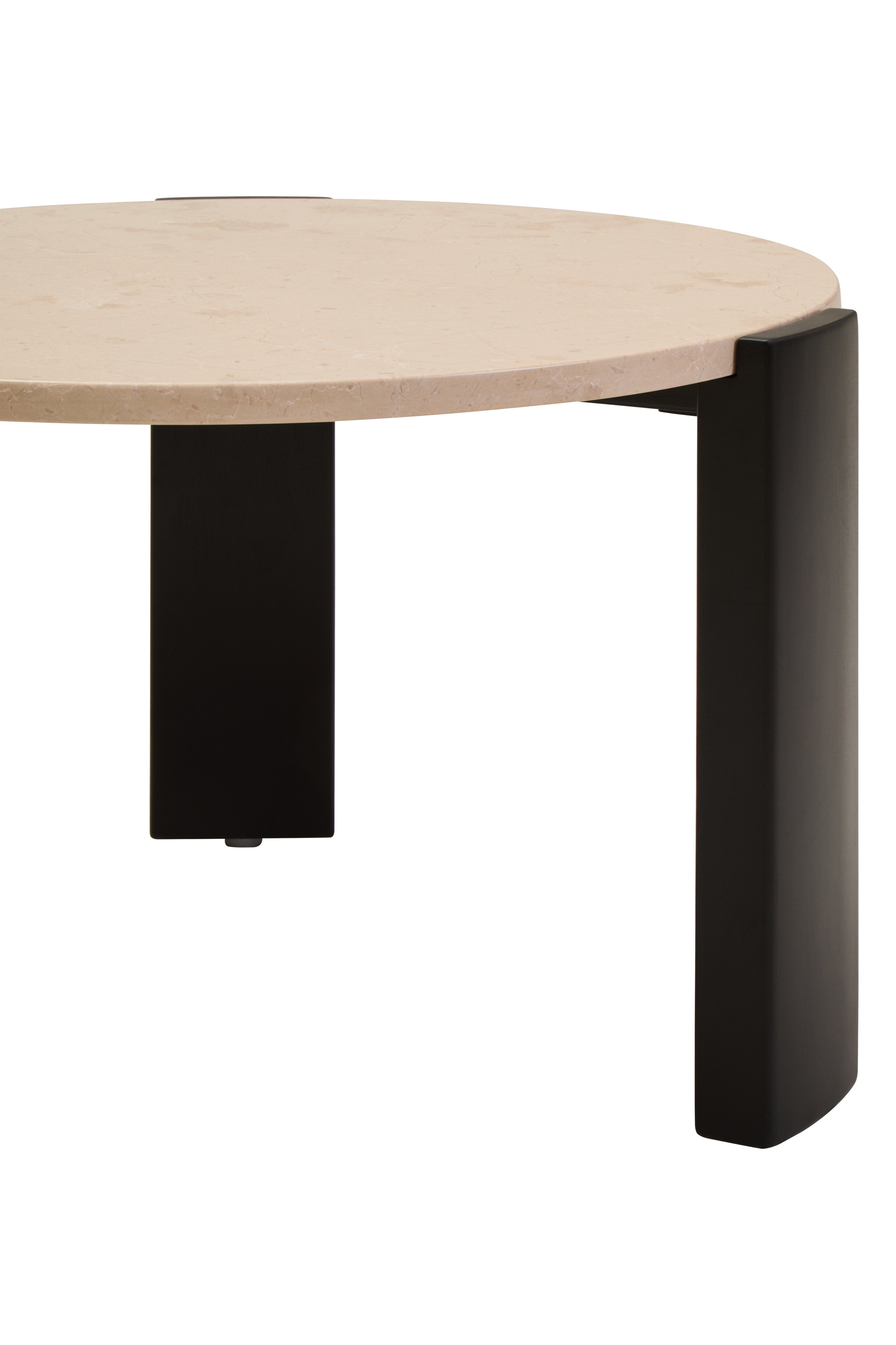 Solanto Round Travertine Top Coffee Table | Small