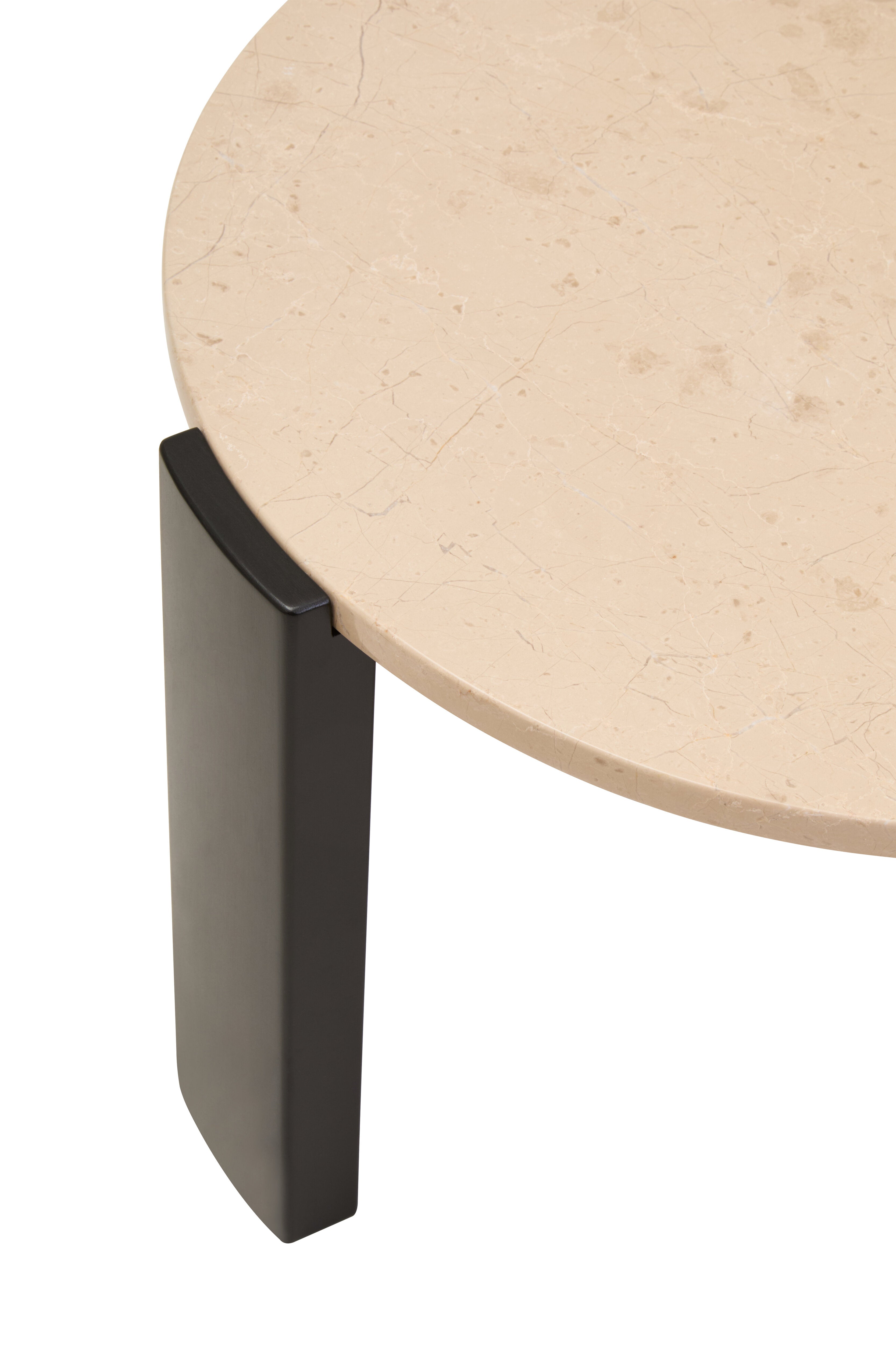 Solanto Round Travertine Top Coffee Table | Small