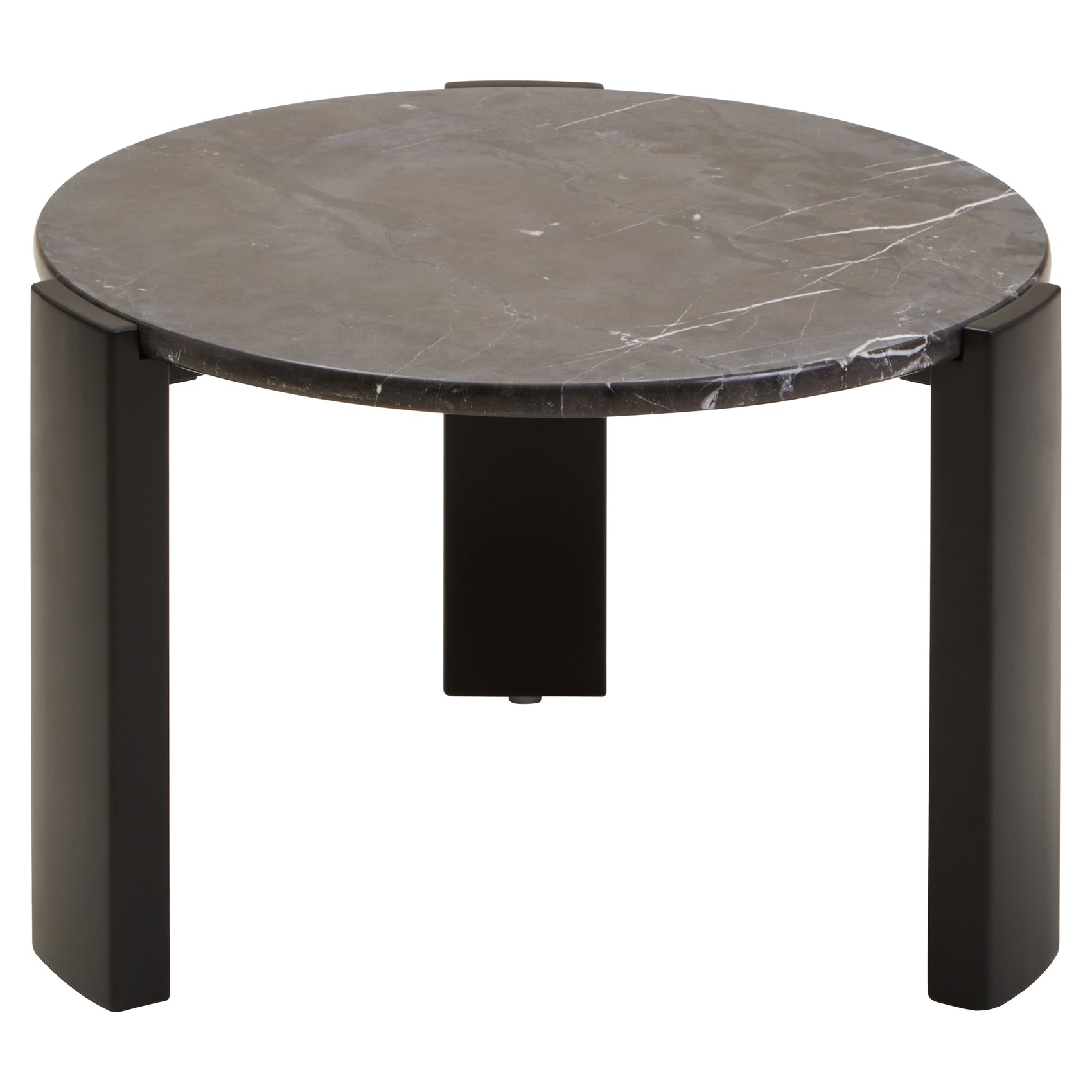 Solanto Round Black Marble Top Coffee Table | Small