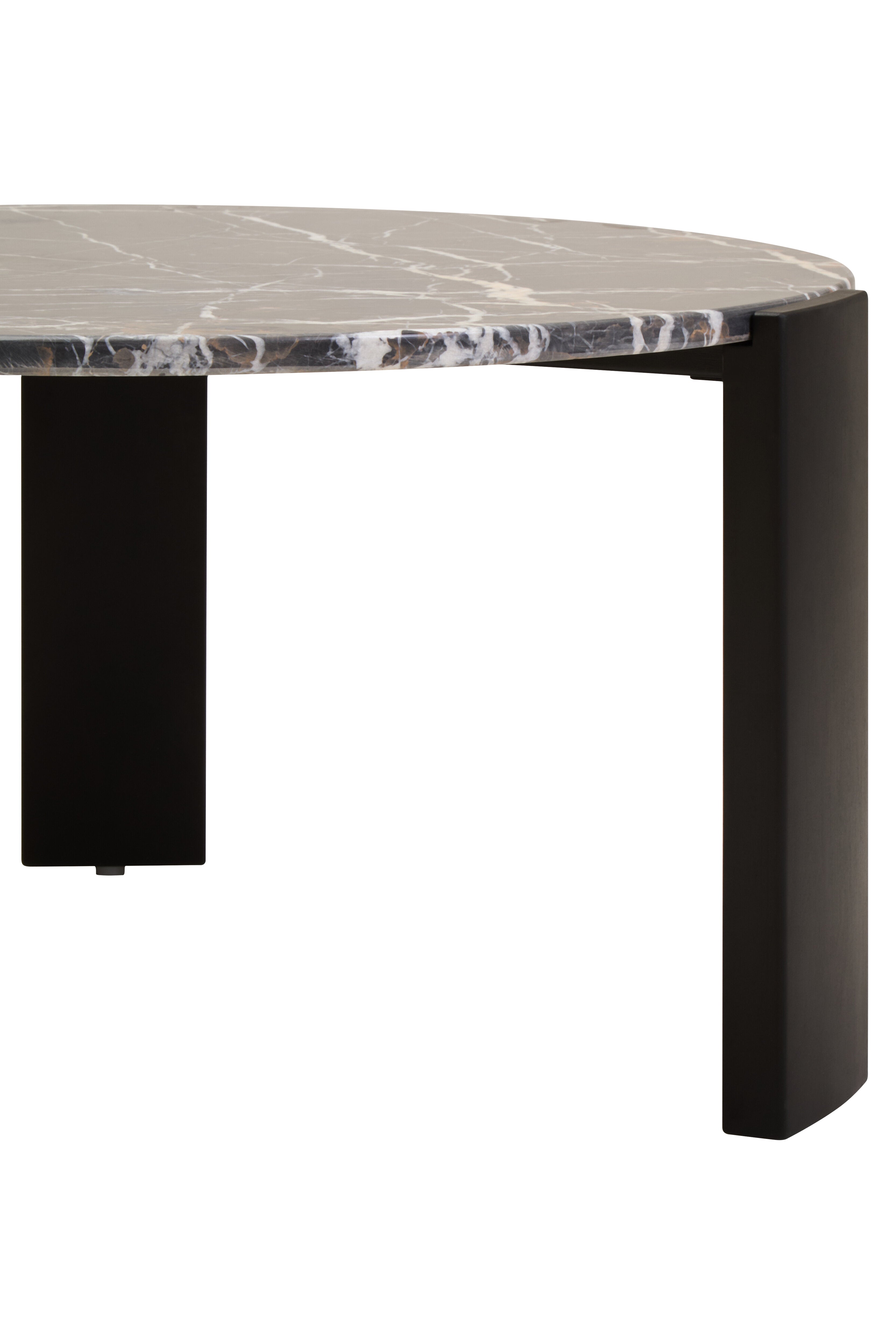 Solanto Round Black Marble Top Coffee Table | Large
