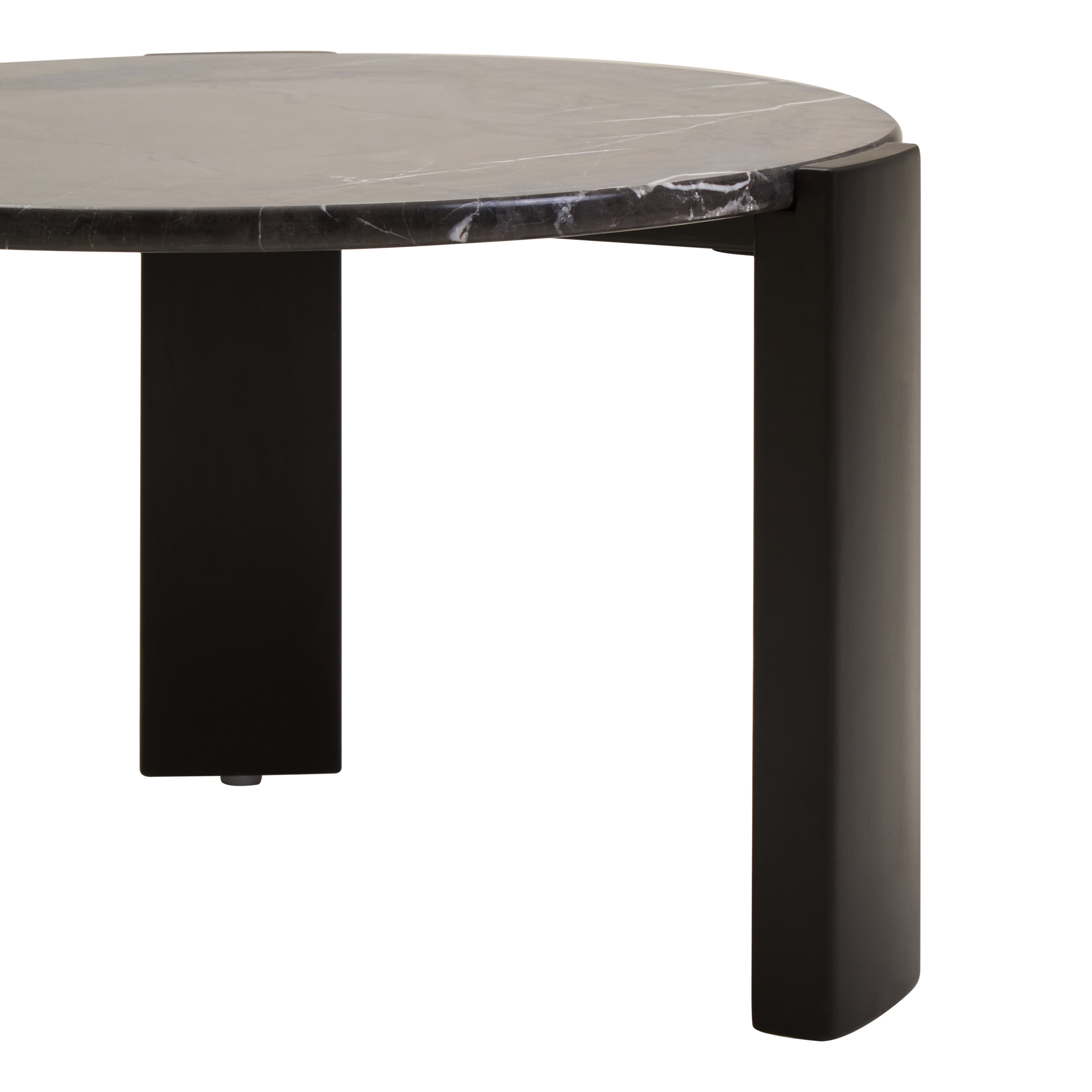 Solanto Round Black Marble Top Coffee Table | Small
