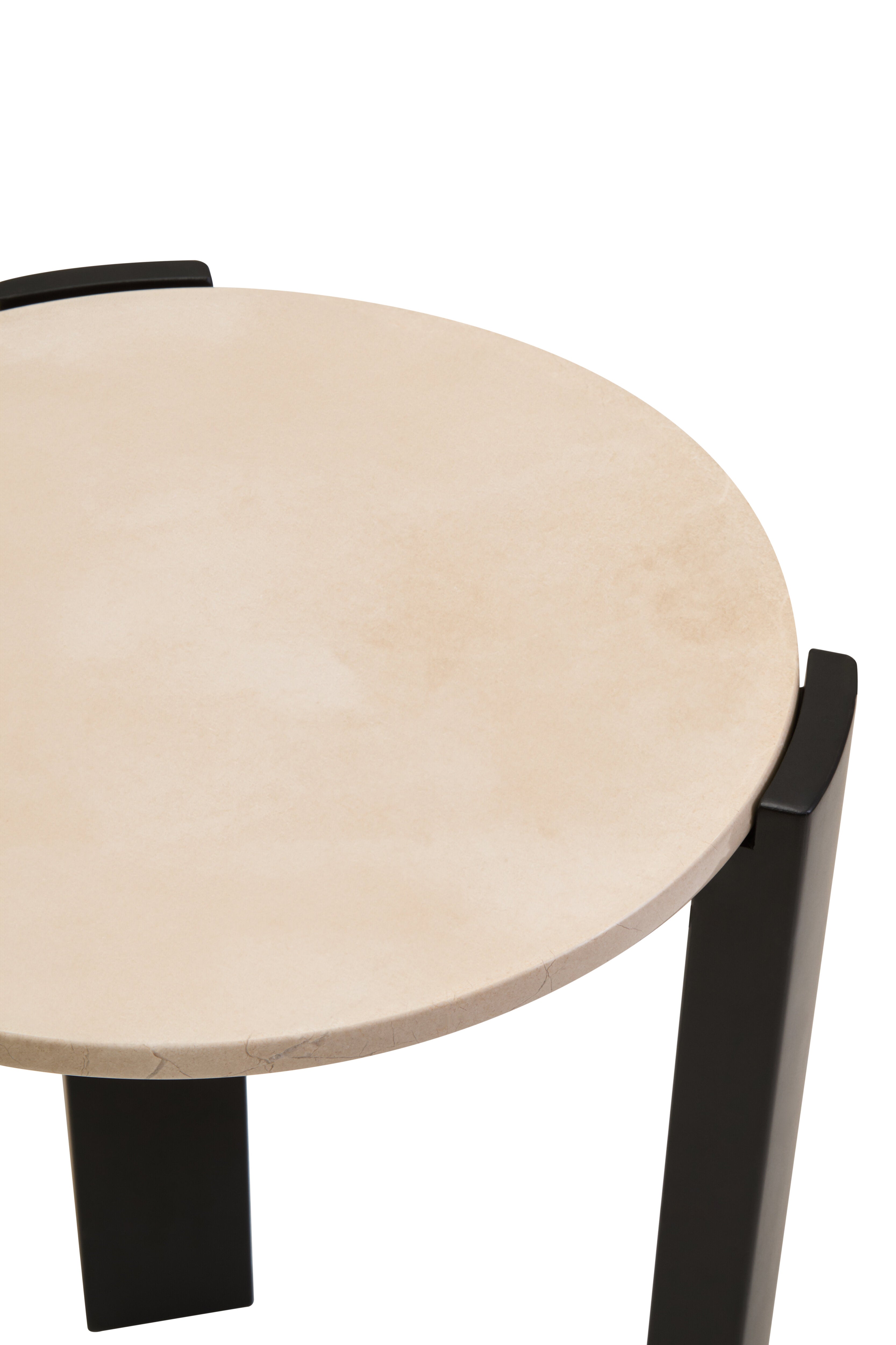 Solanto Cream Marble Top Round Side Table