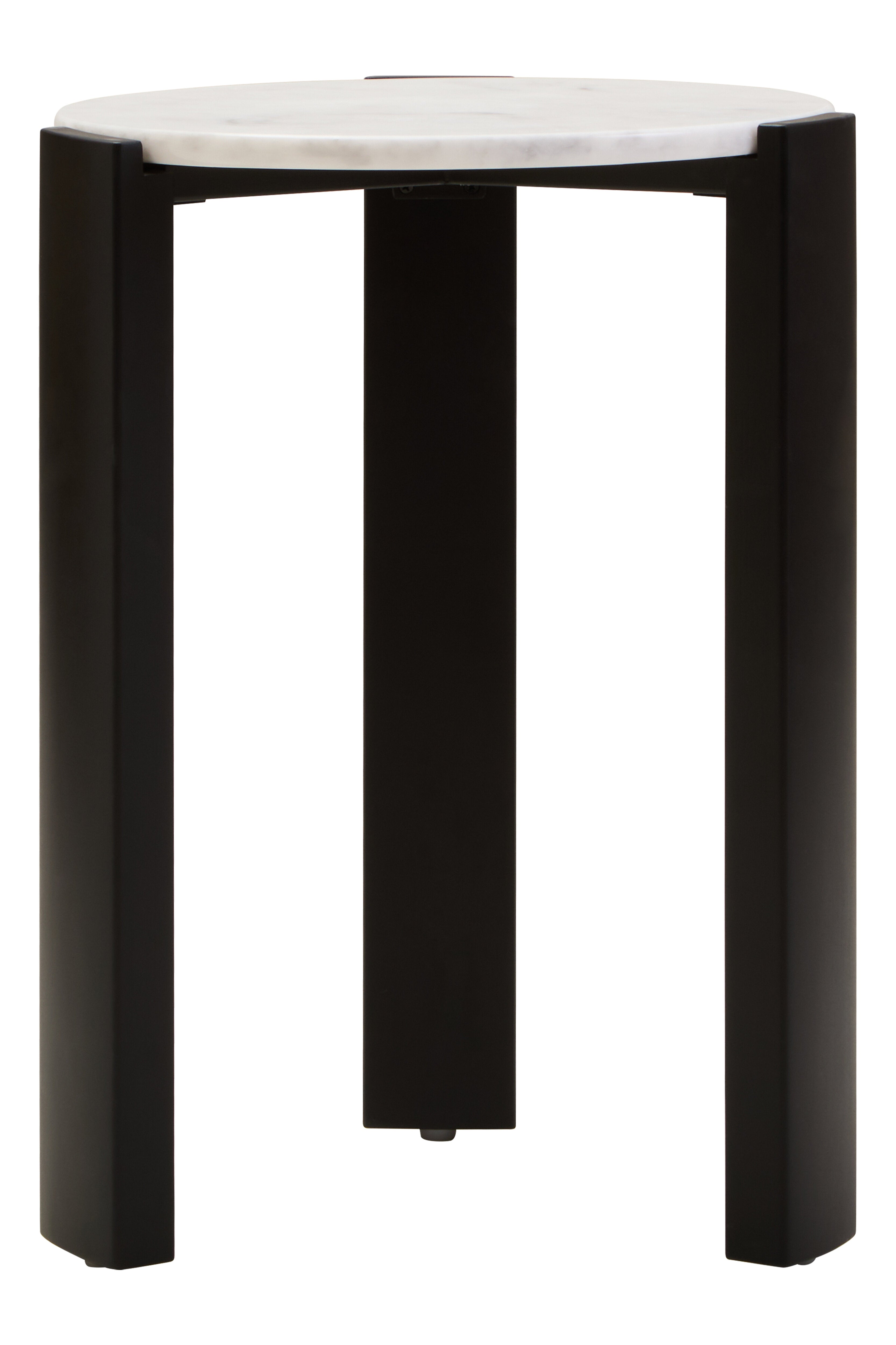 Solanto White Marble Top Round Side Table