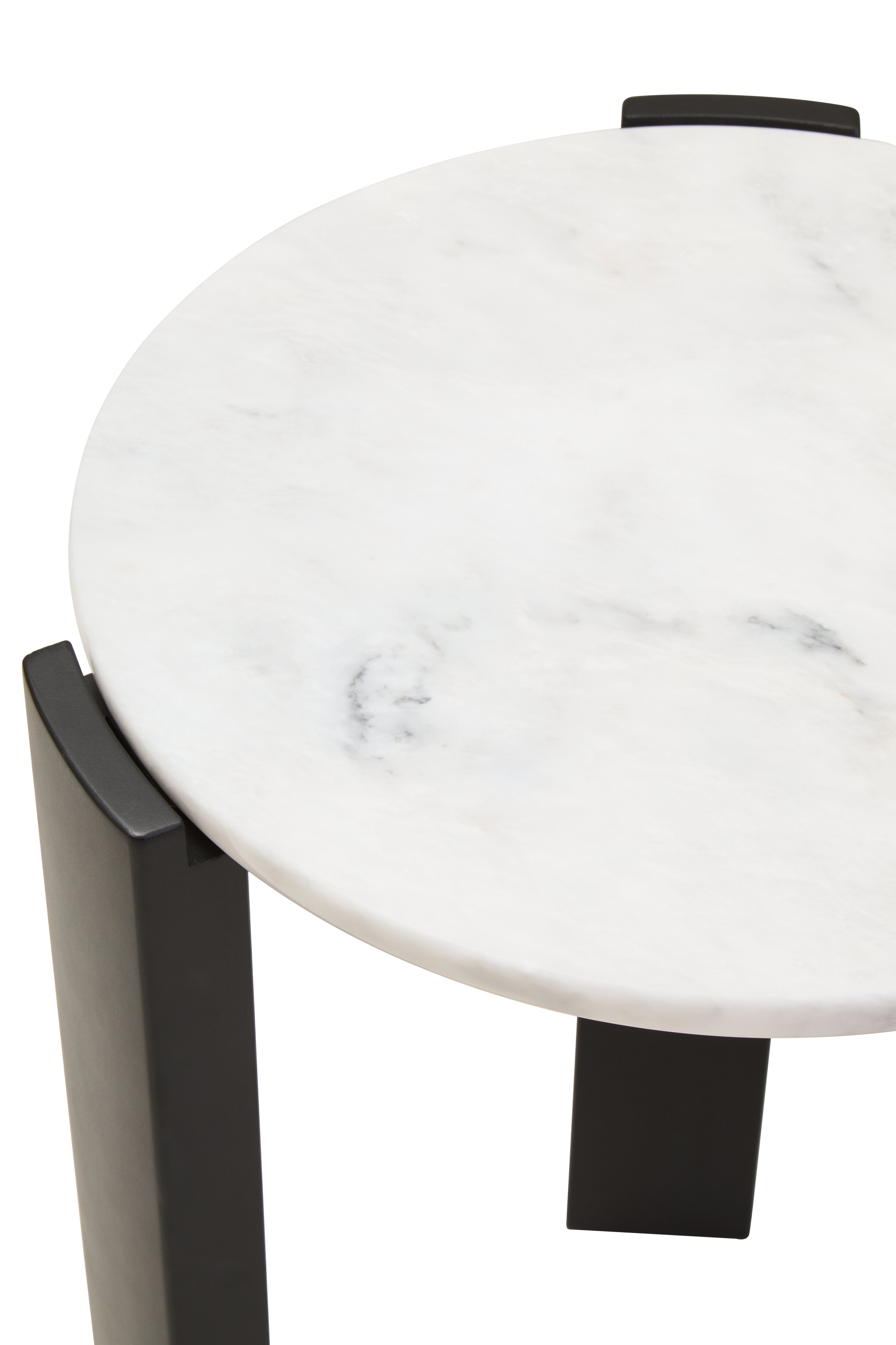 Solanto White Marble Top Round Side Table