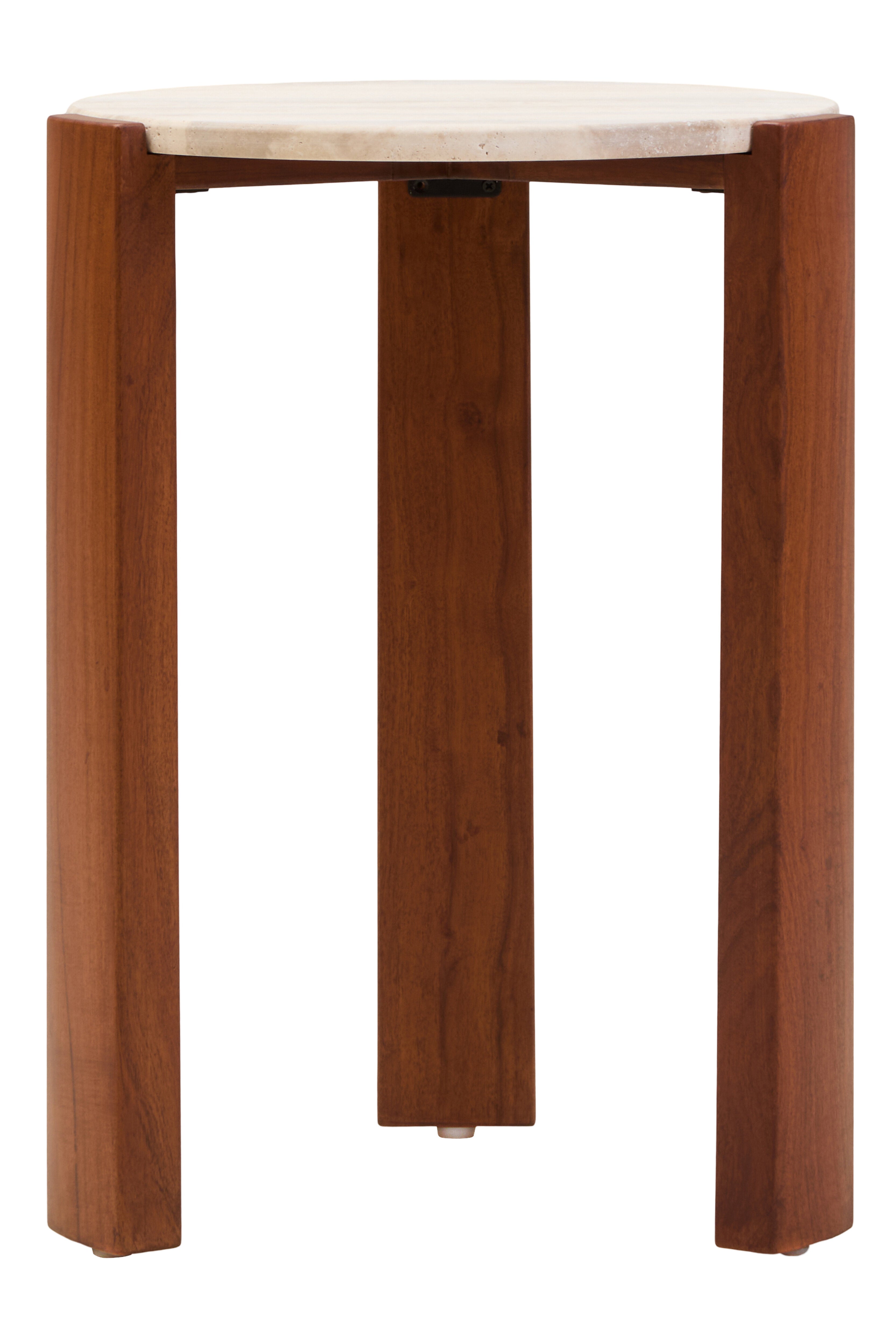 Solanto Travertine Top Round Side Table