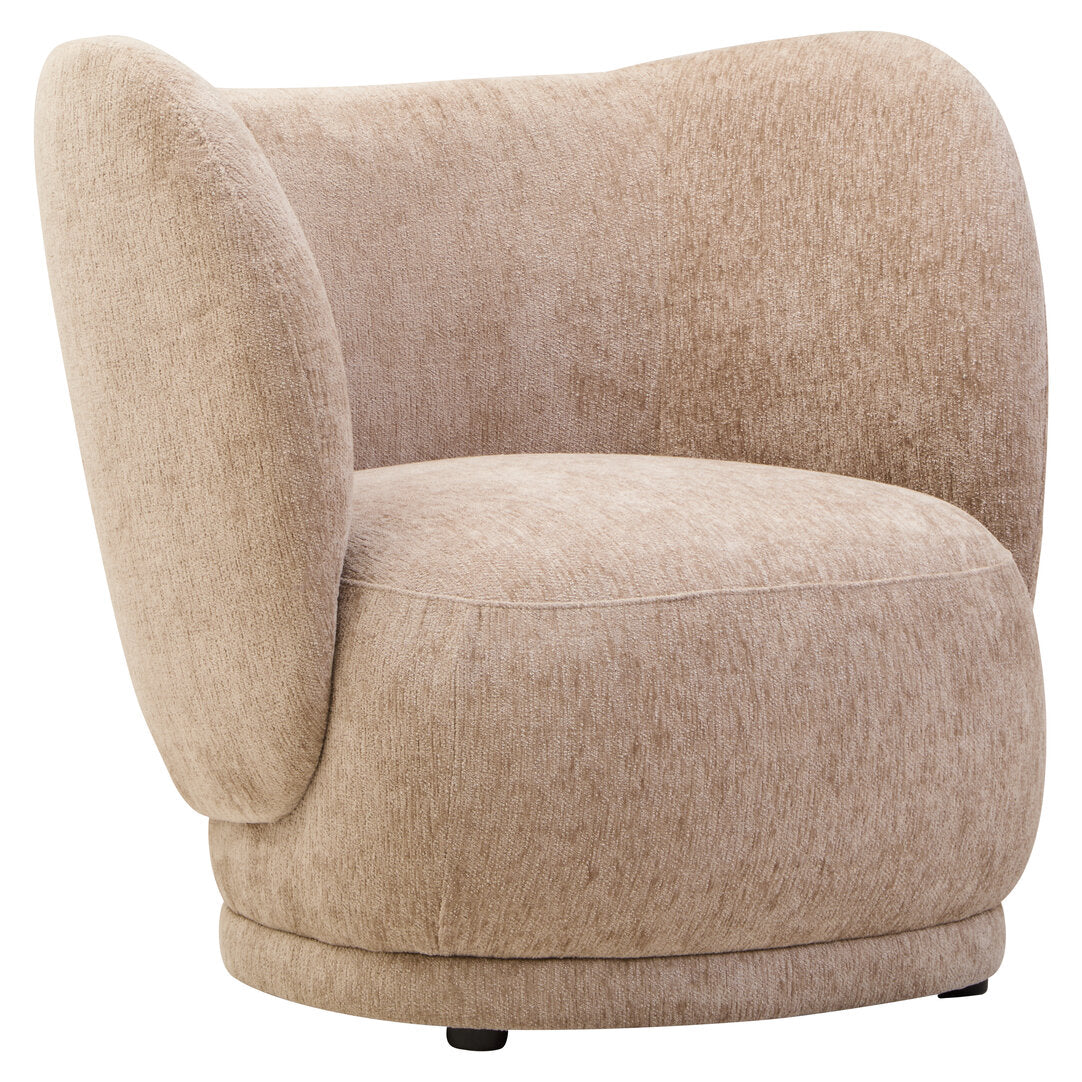 Jude Deep Stone Chenille Curved Chair