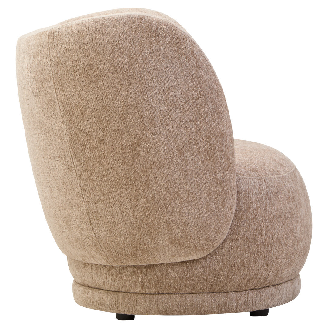 Jude Deep Stone Chenille Curved Chair