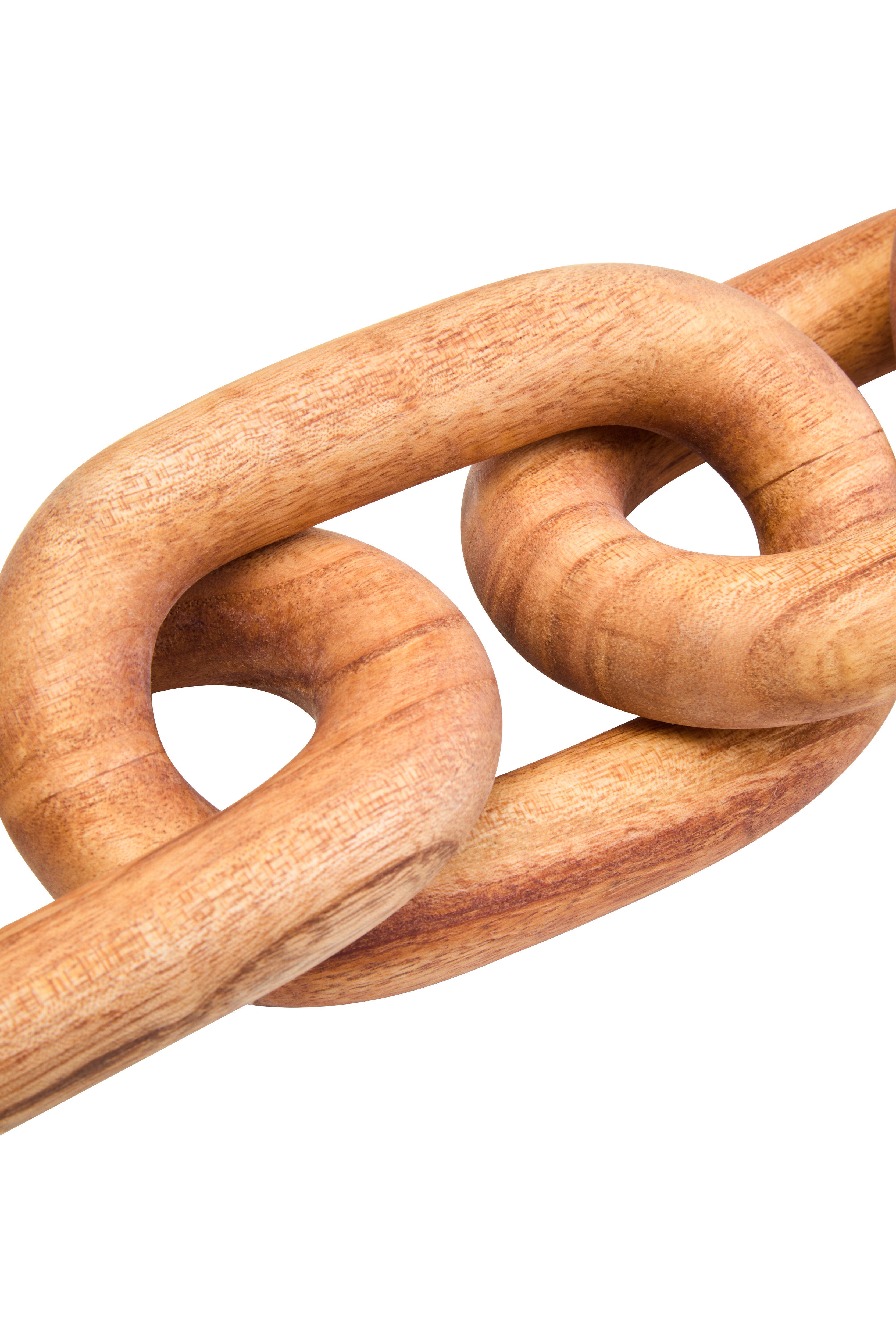 Karna Brown Wood 5 Link Chain Sculpture
