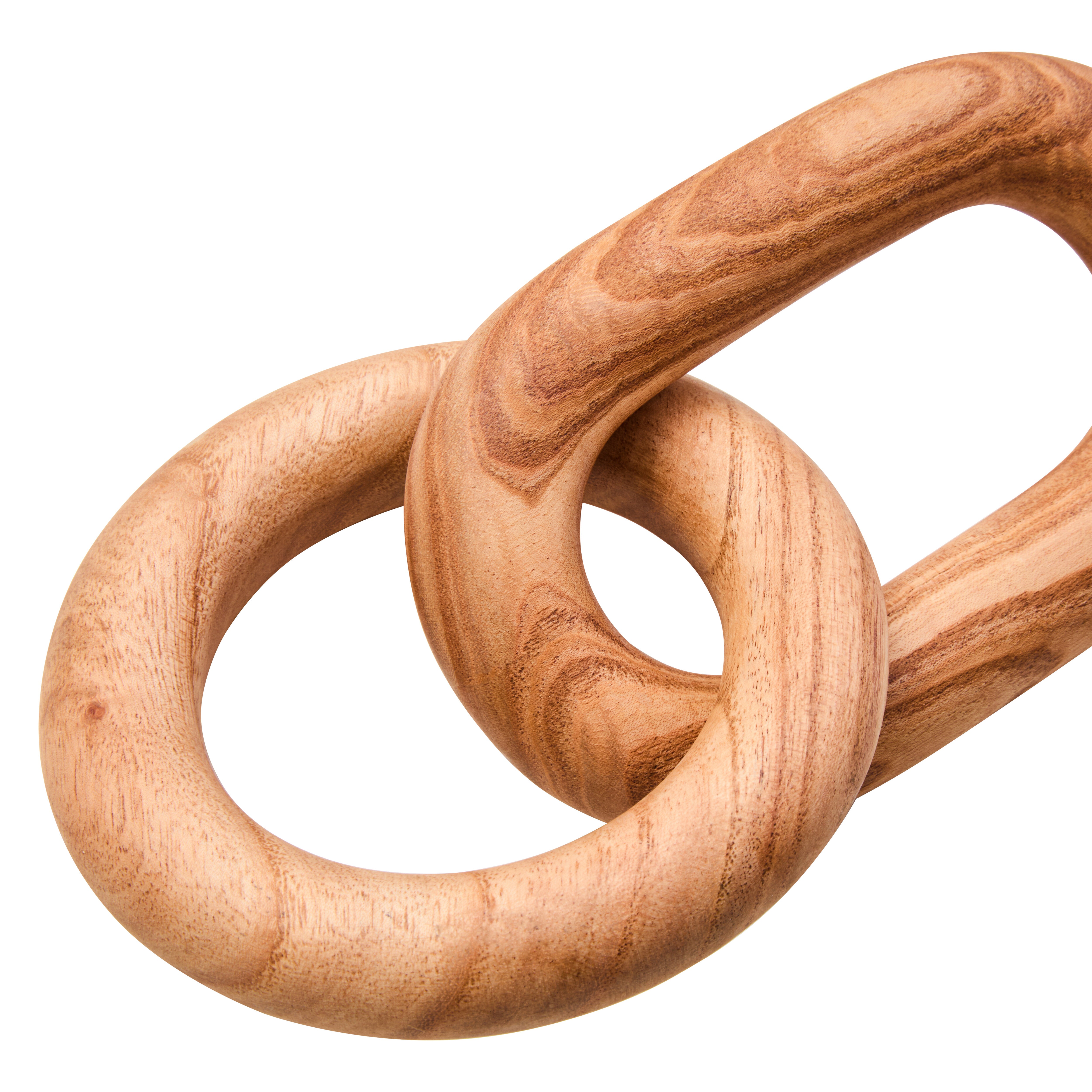 Karna Natural Wood 2 Link Chain Sculpture