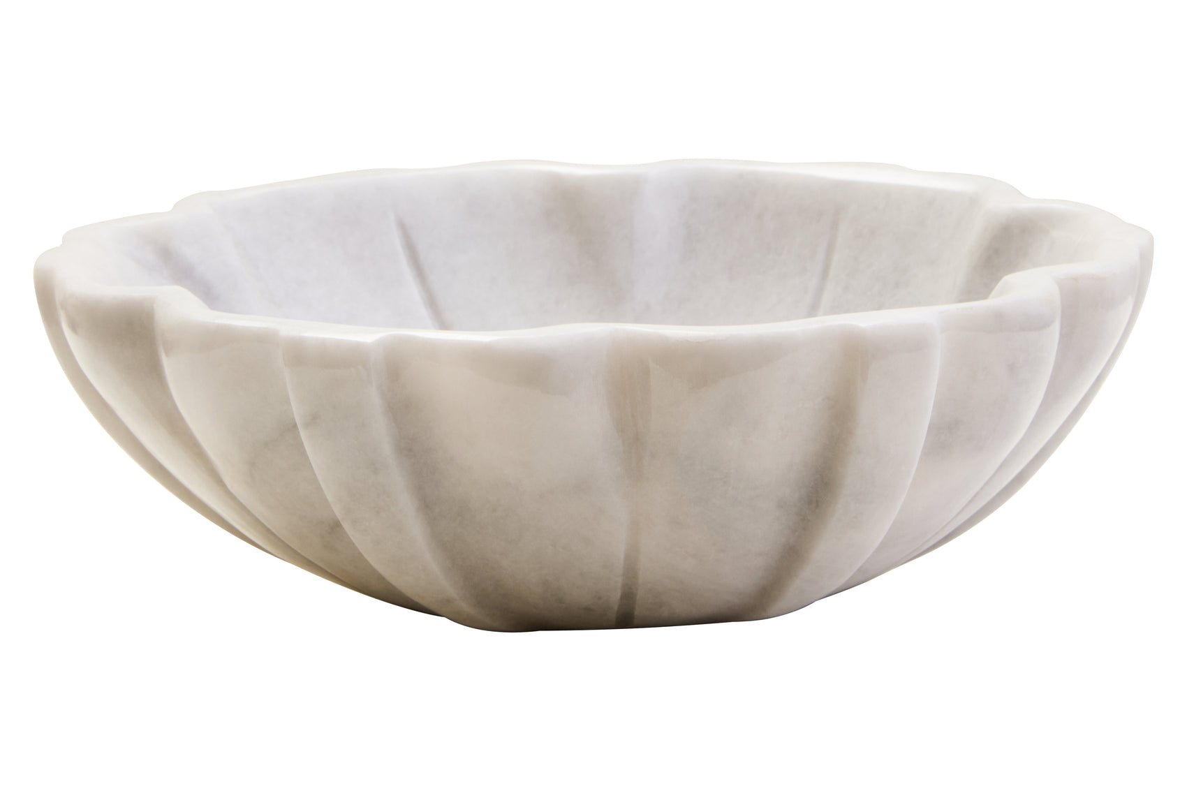 Visso White Marble Lotus Bowl | Small