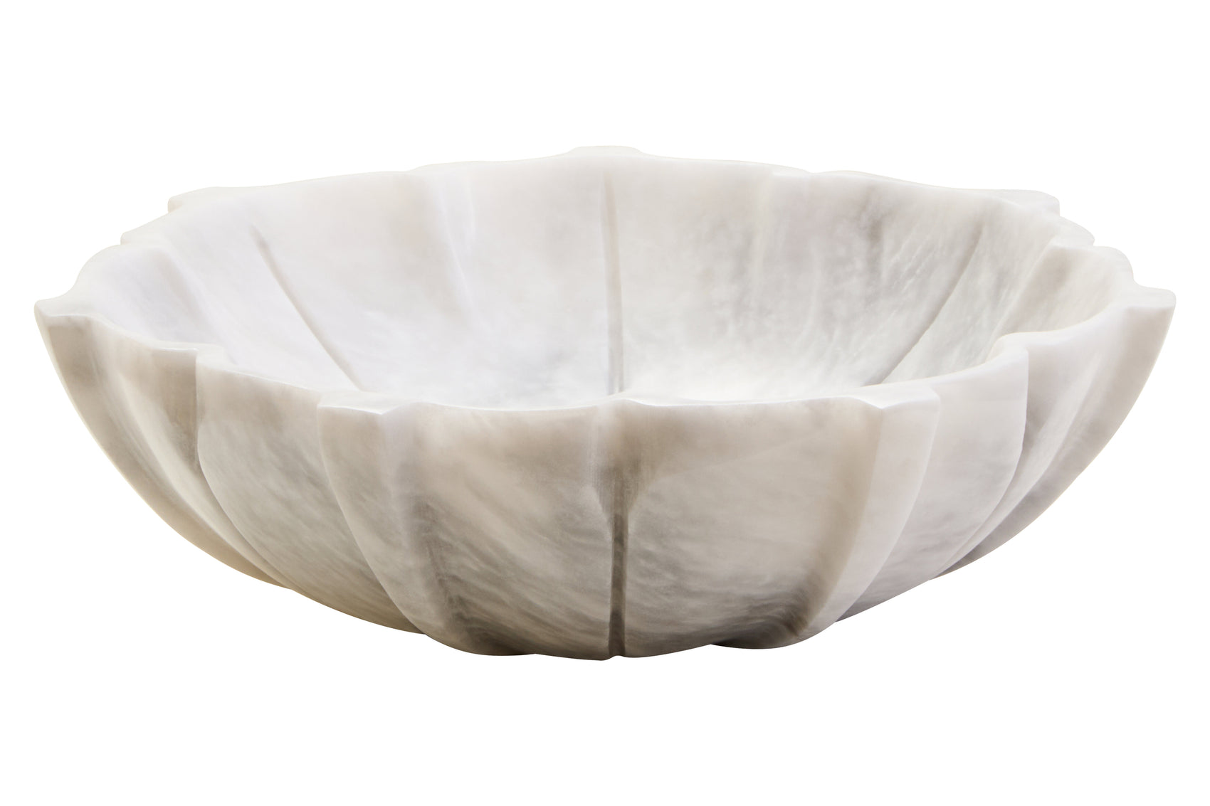 Visso White Marble Lotus Bowl | Medium