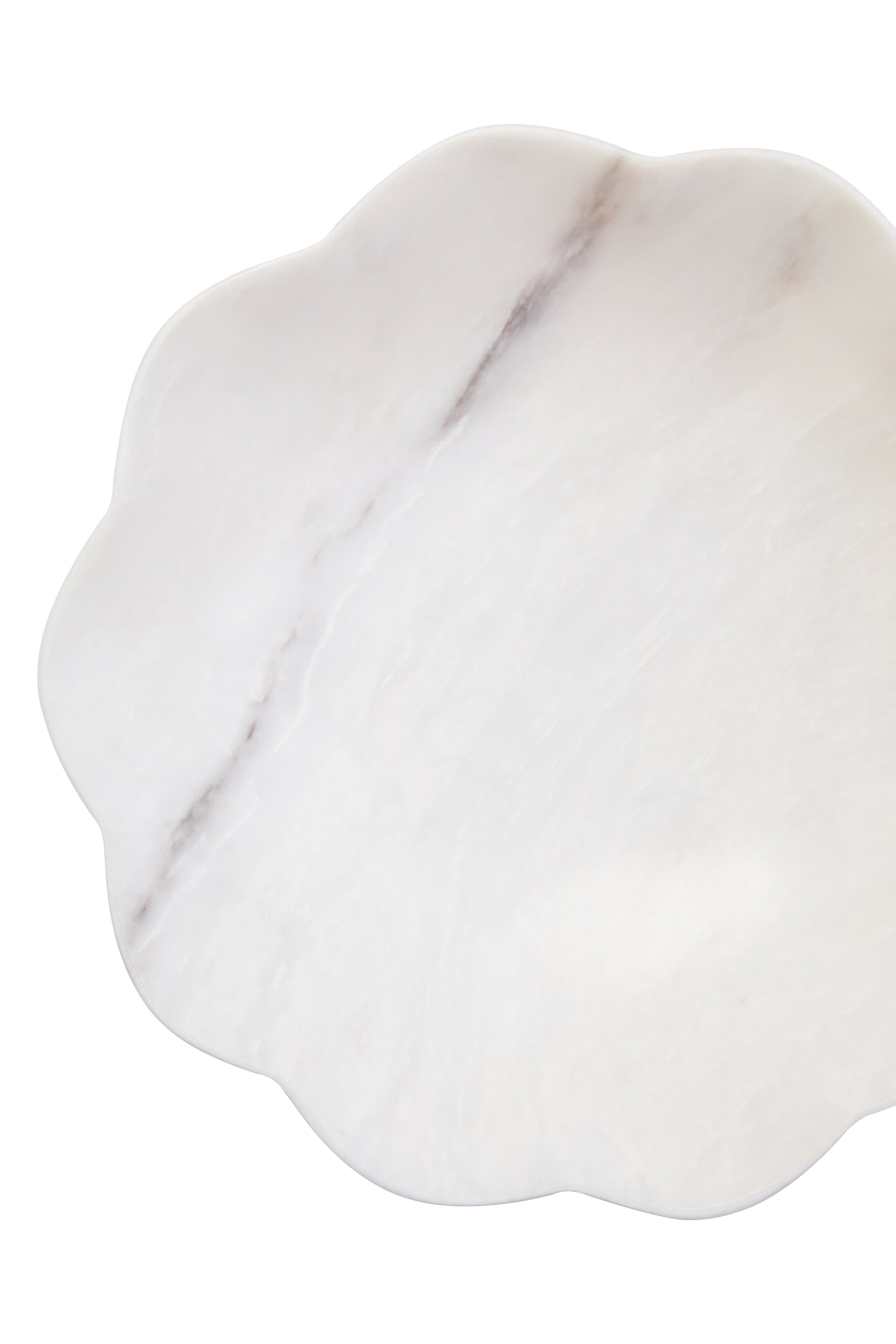 Visso White Marble Scalloped Bowl | Medium