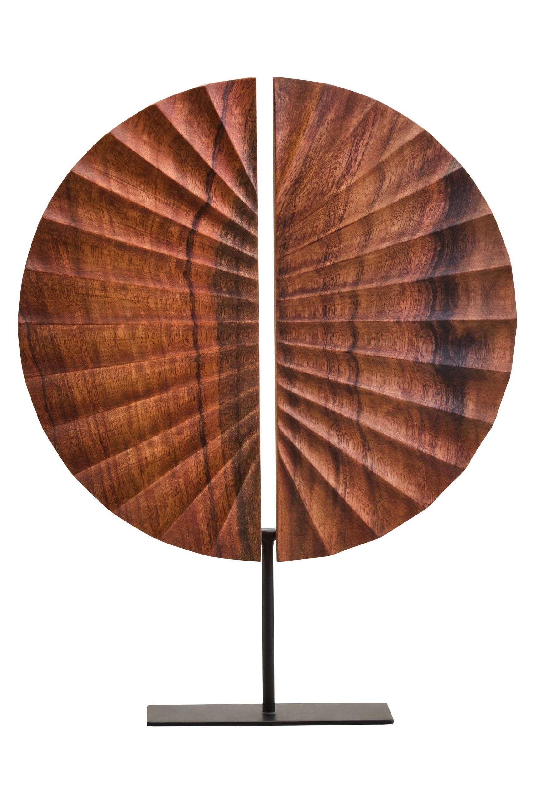 Lindos Brown Wood Sculpture With Black Base