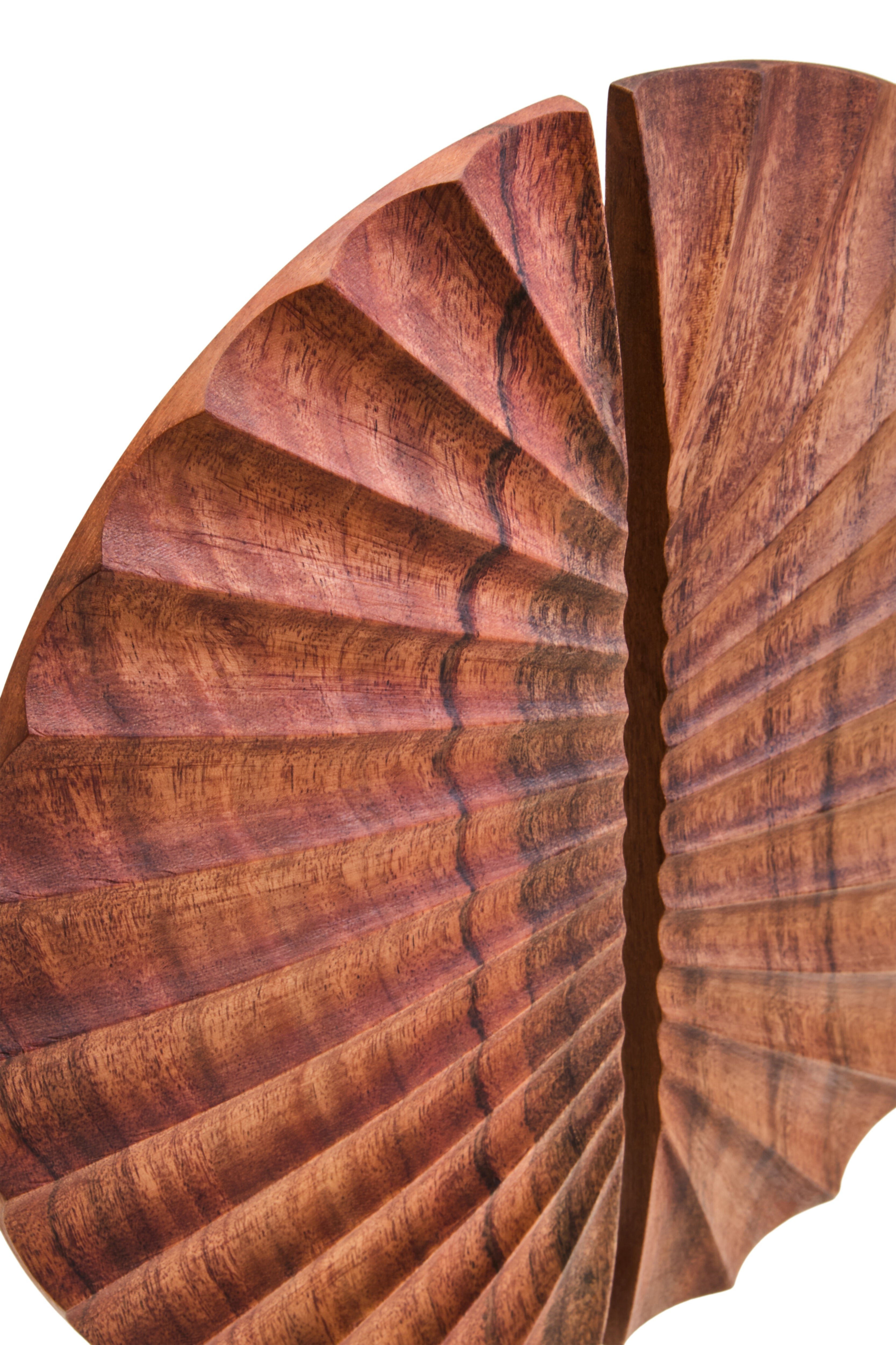 Lindos Brown Wood Sculpture With Black Base