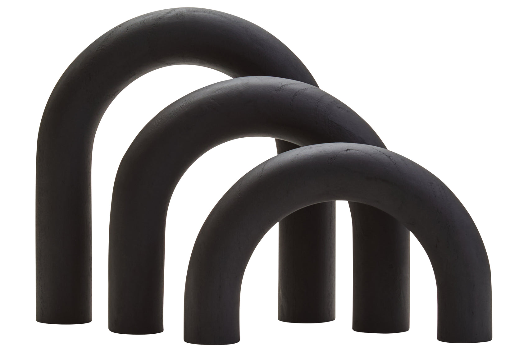 Karna Black Wood Arch Sculpture