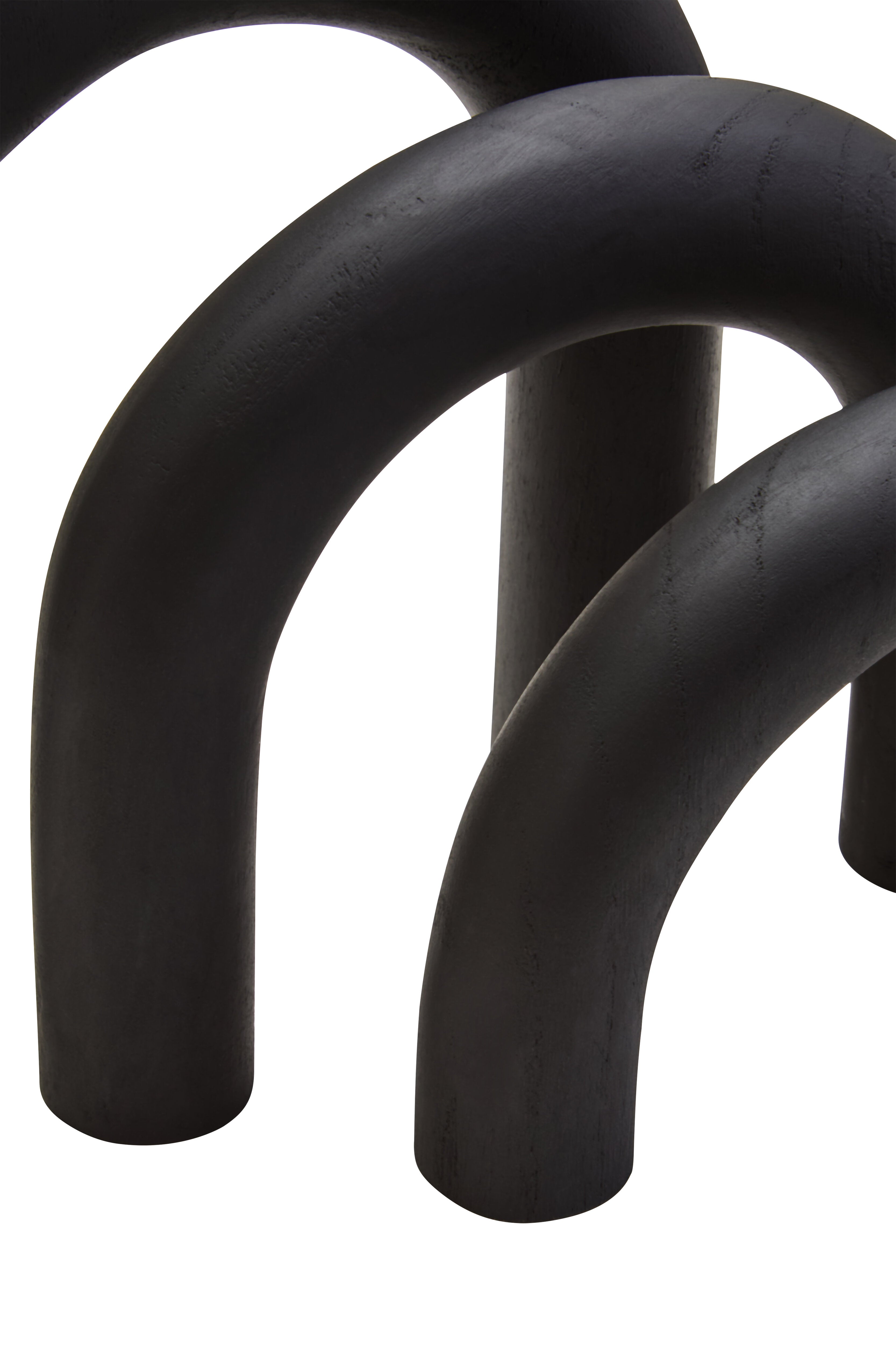 Karna Black Wood Arch Sculpture