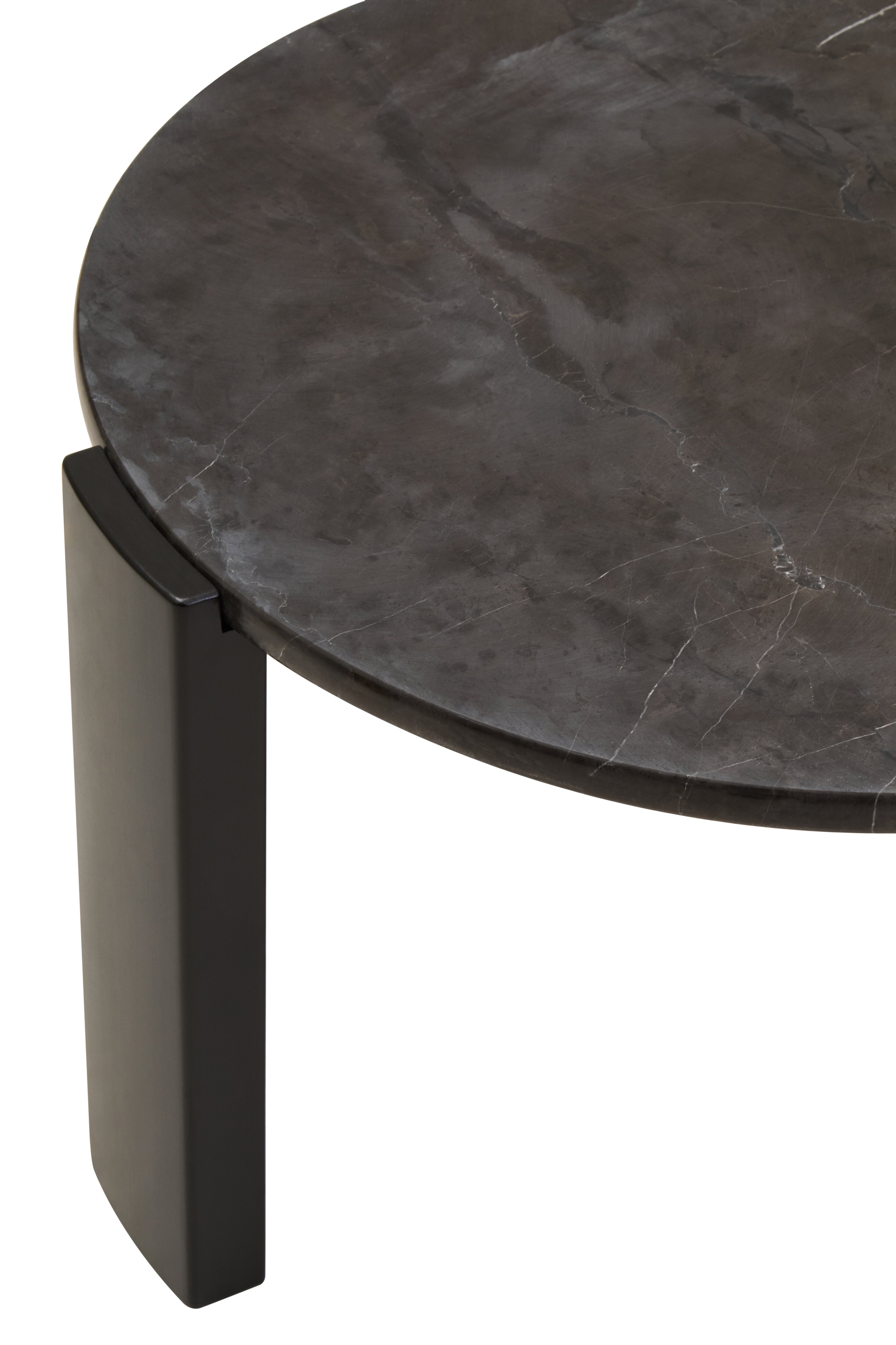 Solanto Round Black Marble Top Coffee Table | Small