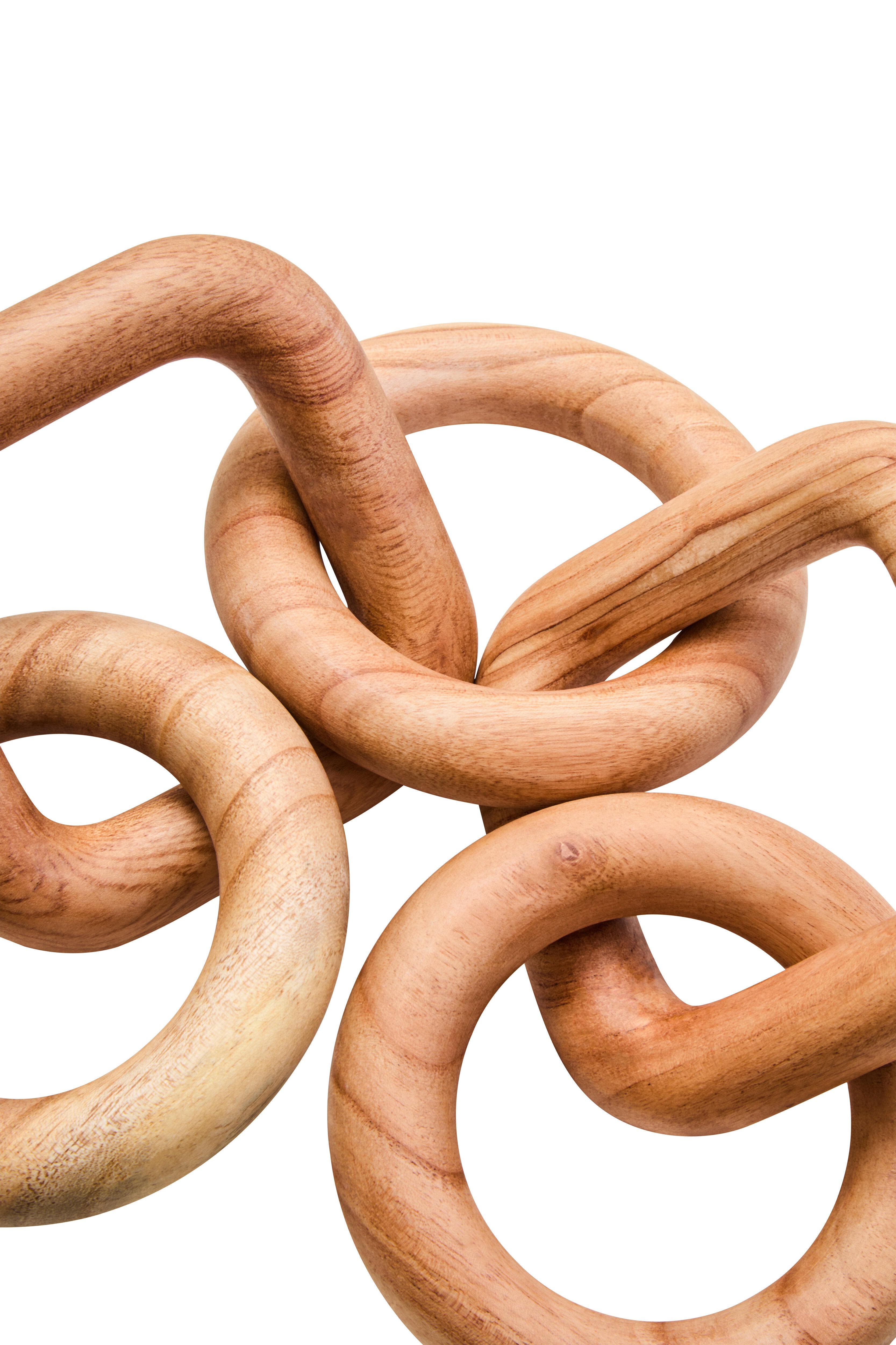 Karna 5 Link Natural Wood Chain Sculpture