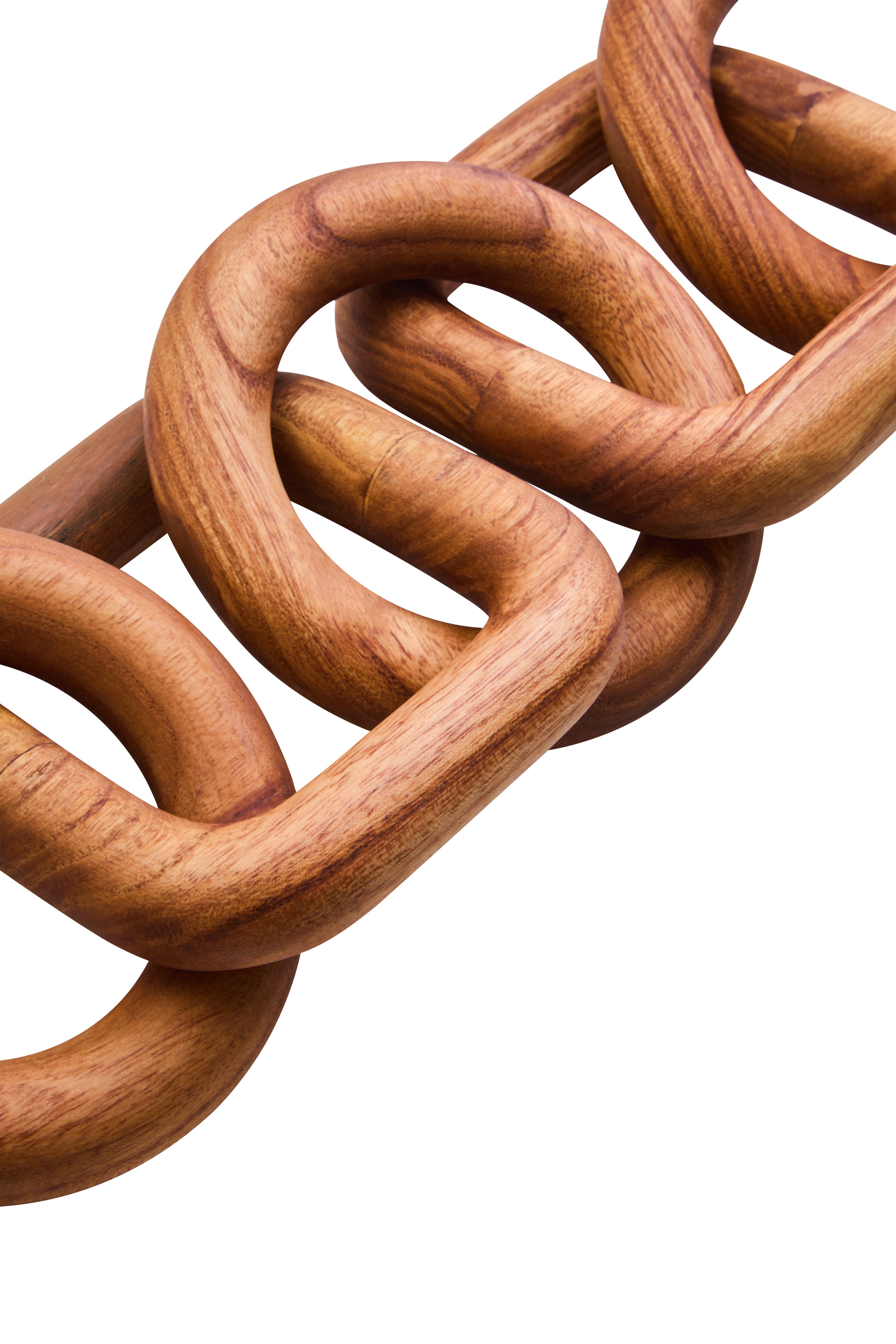 Karna 5 Link Brown Wood Chain Sculpture