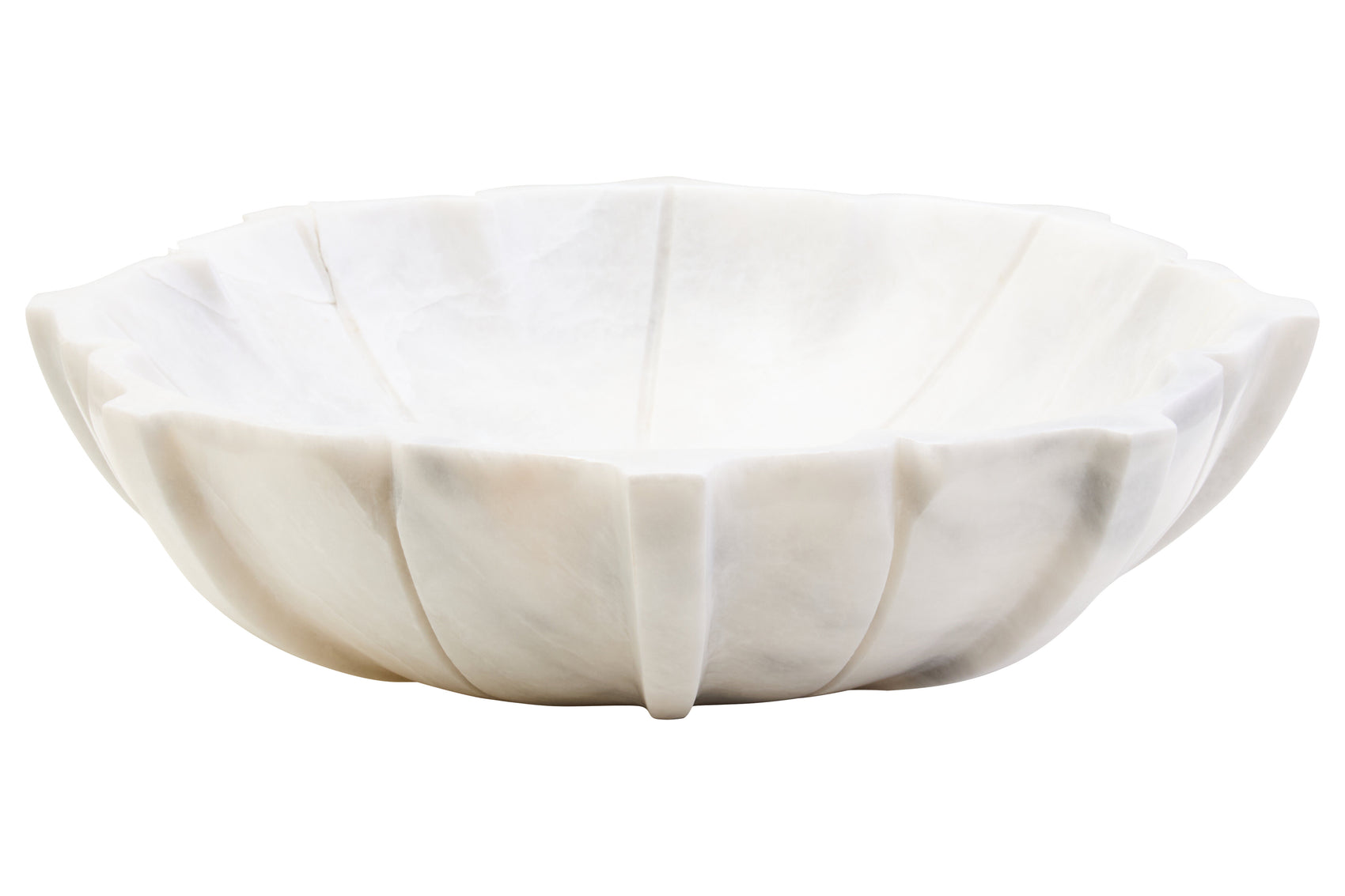 Visso White Marble Lotus Bowl | Large