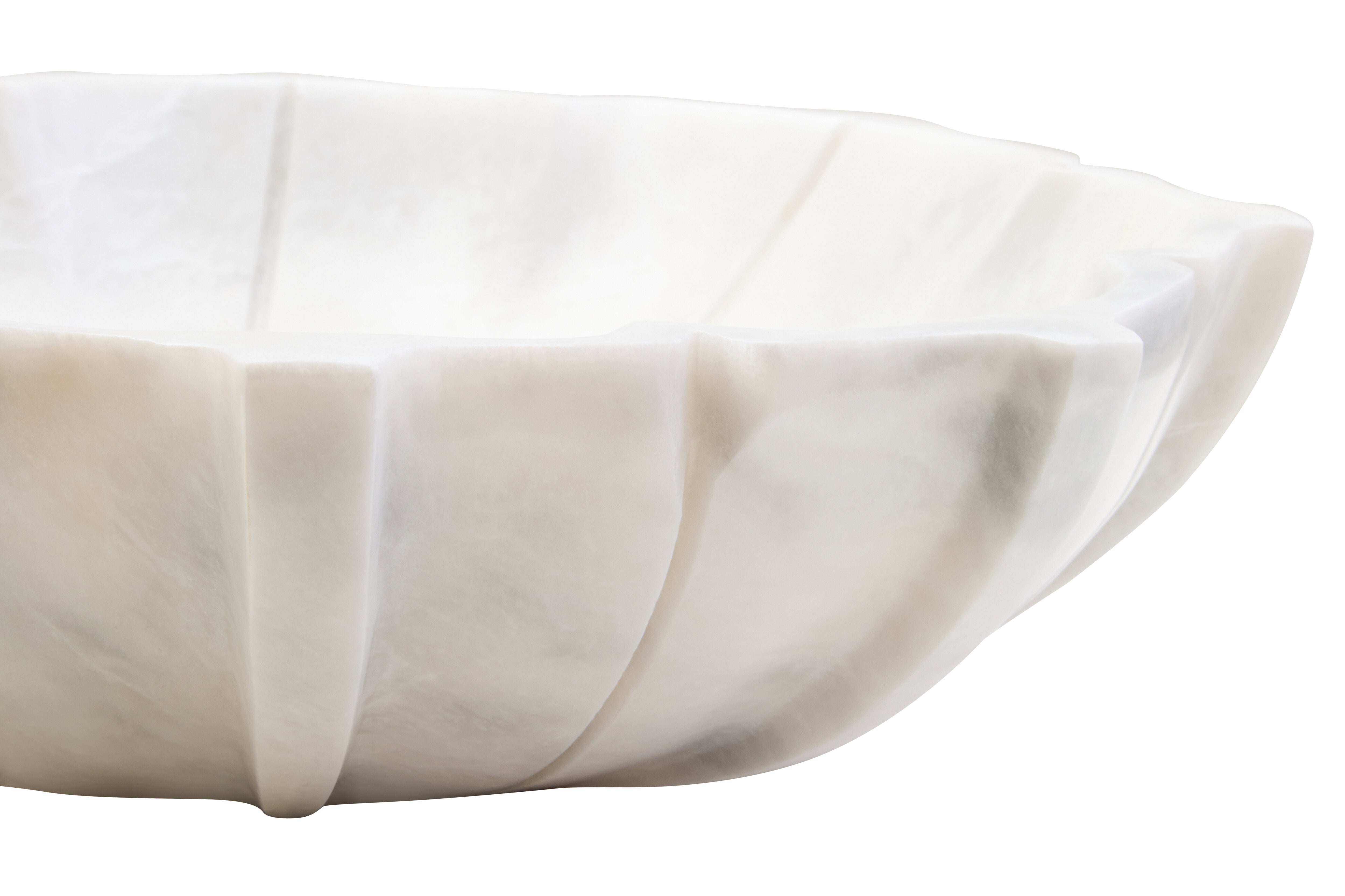 Visso White Marble Lotus Bowl | Large