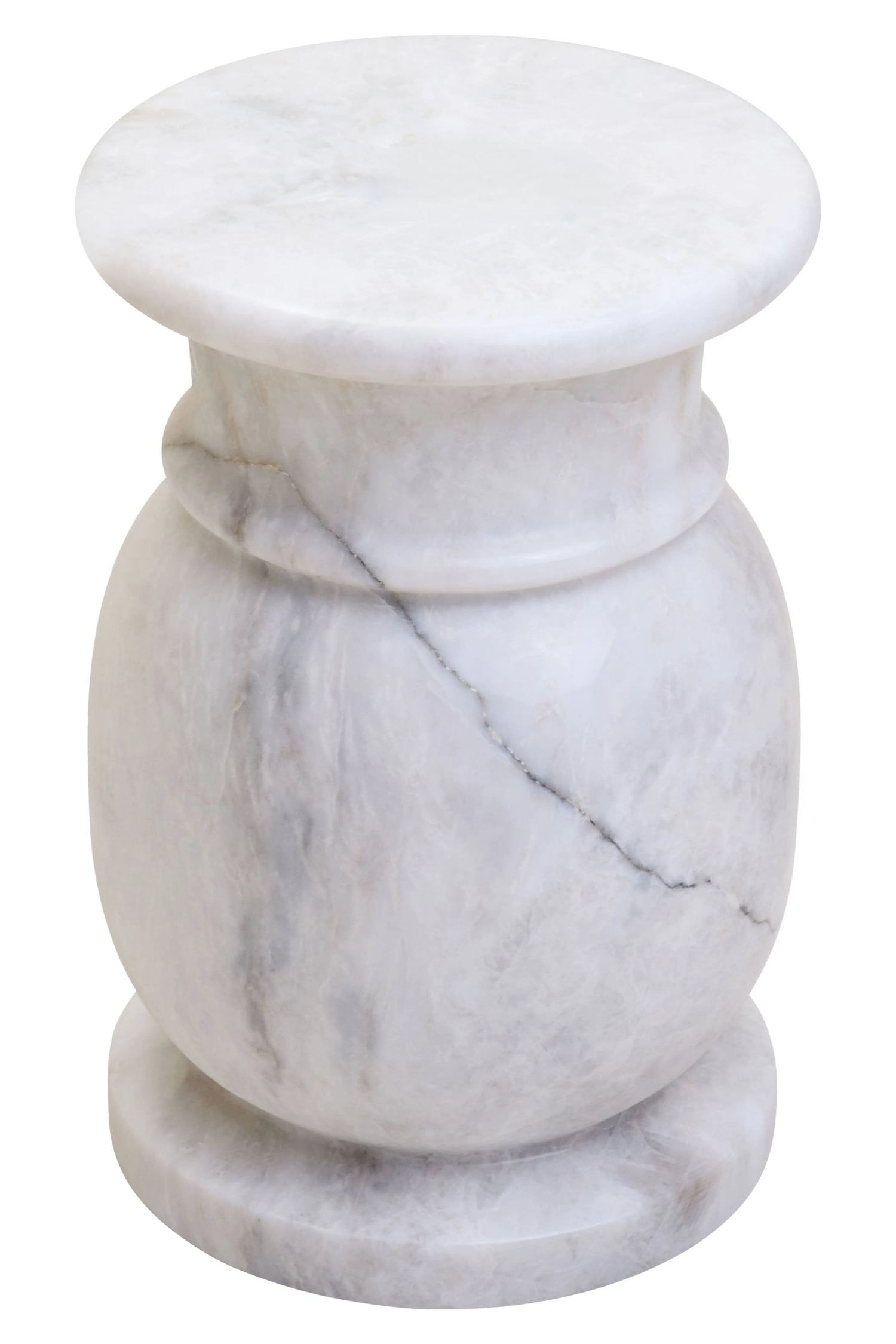 Palladio White Marble Stool & Side Table
