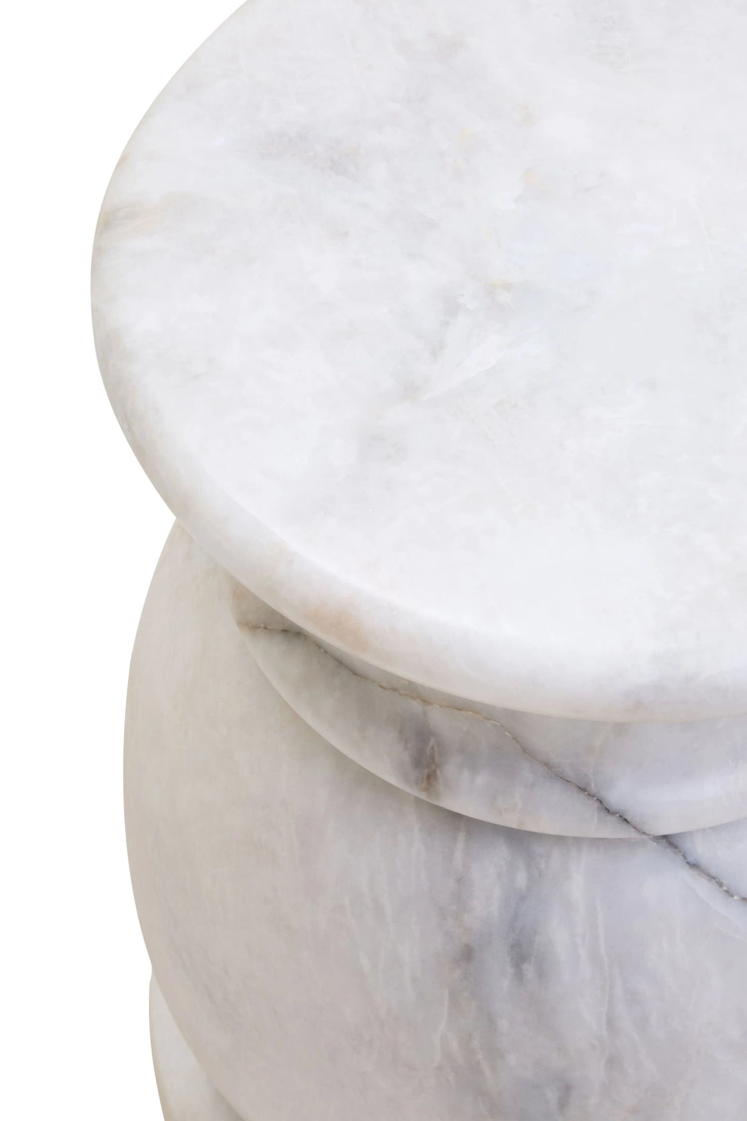 Palladio White Marble Stool & Side Table