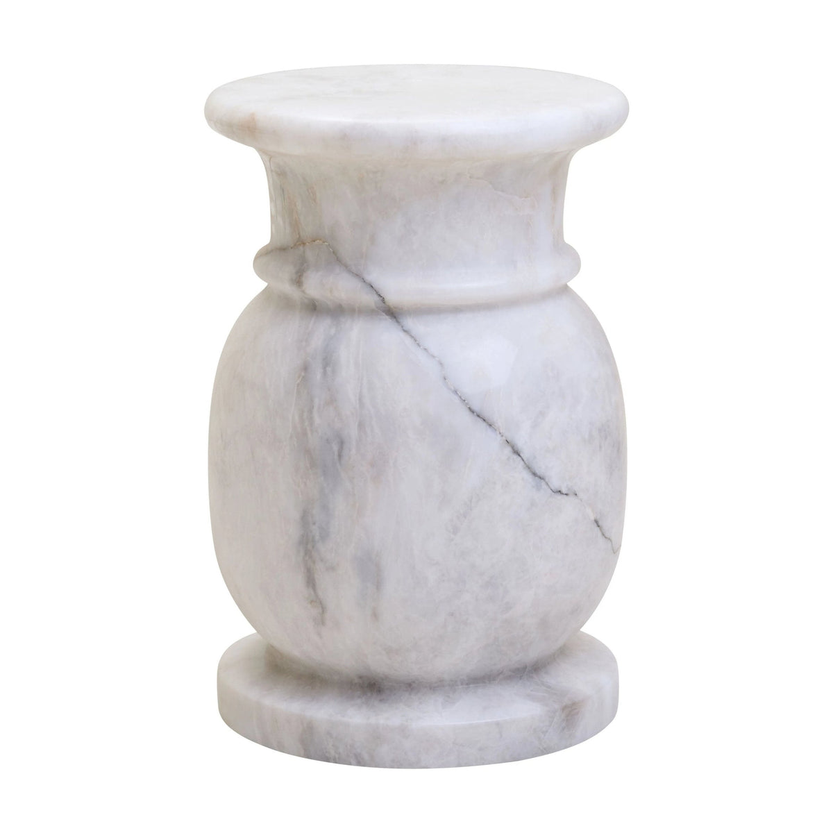 Palladio White Marble Stool & Side Table