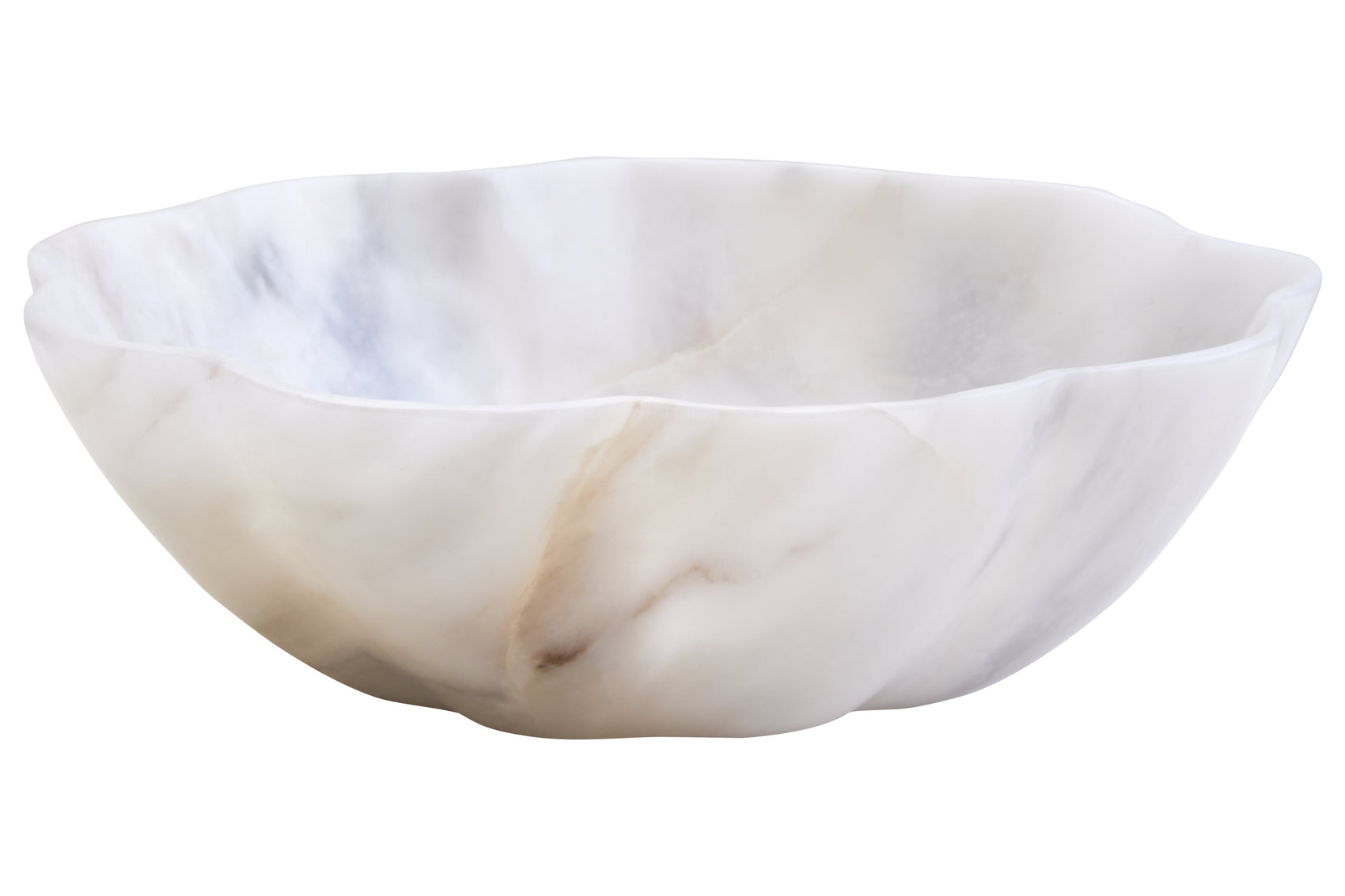 Visso White Marble Scalloped Bowl | Small