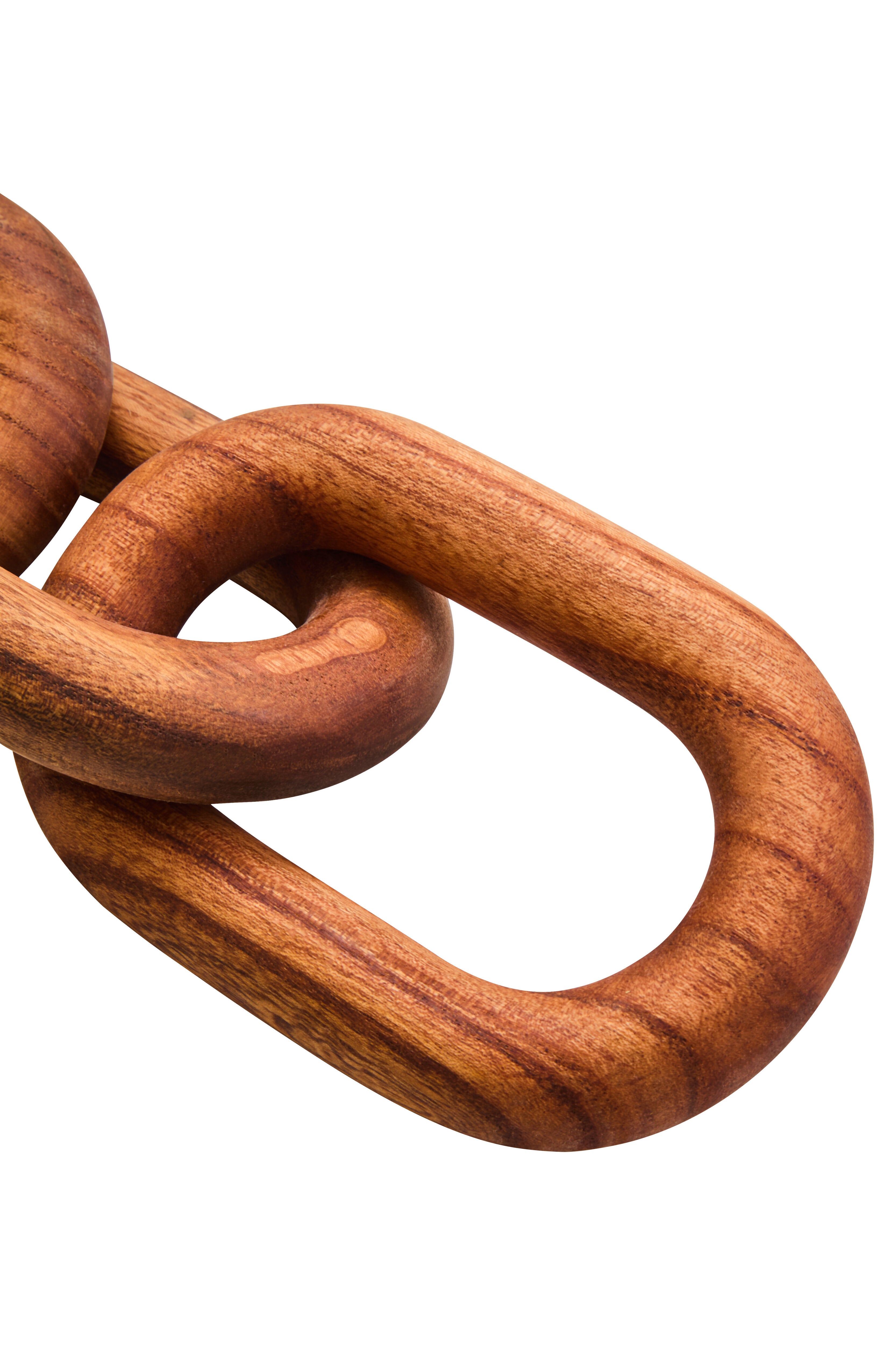 Karna Brown Wood 3 Link Chain Sculpture