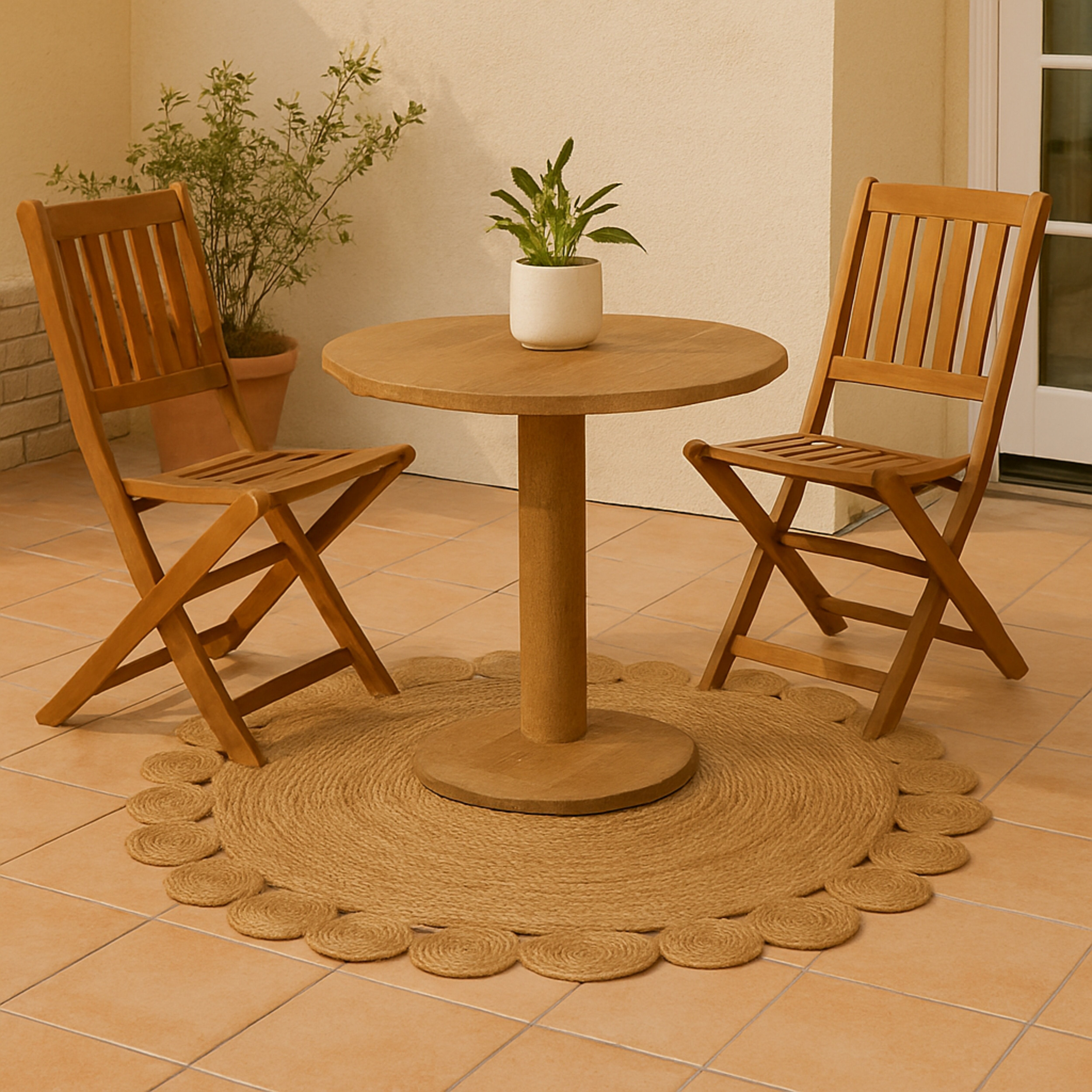 Mindy Demir Round Jute Rug with Circular Edges