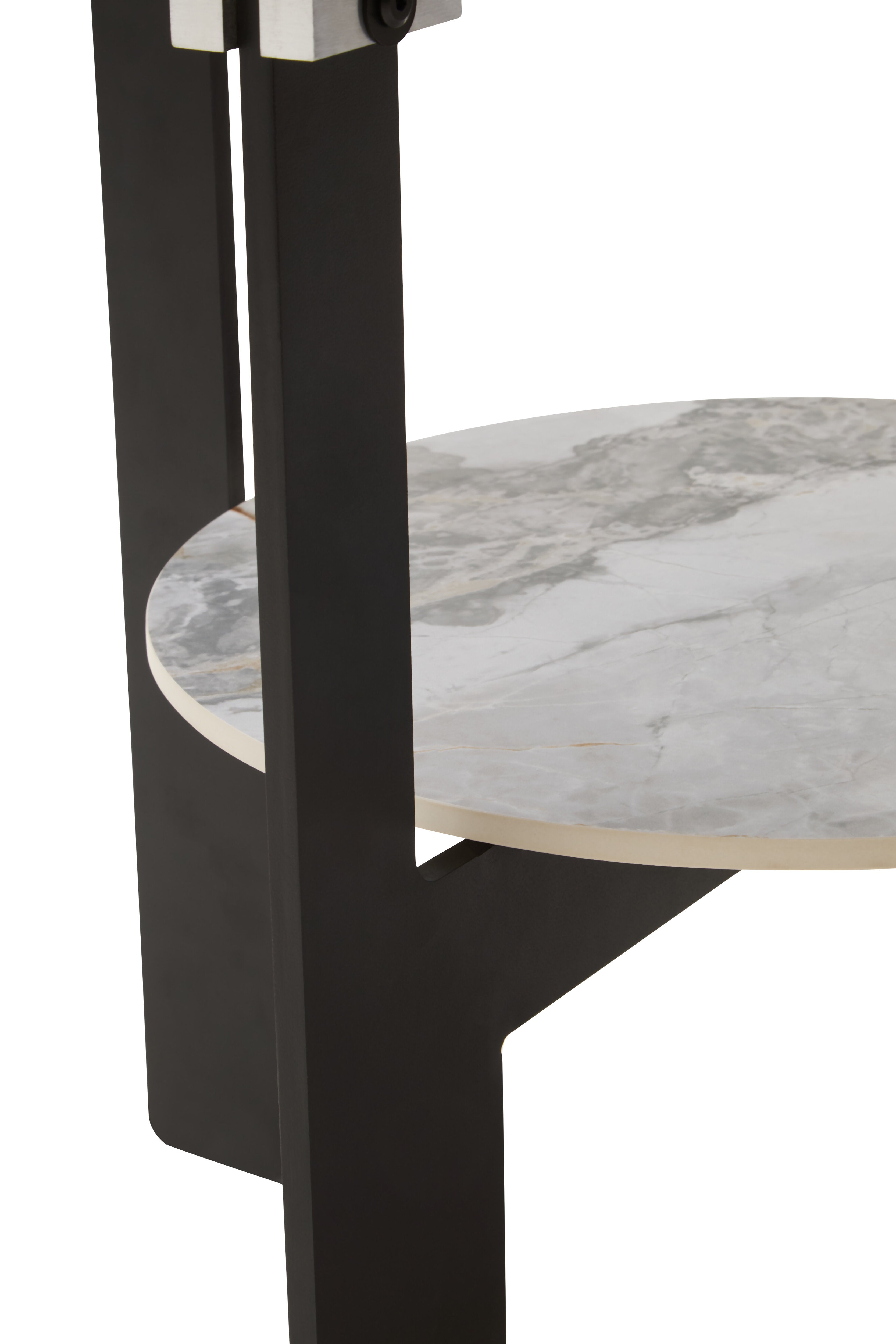 Tavole Round Grey Glass & Ceramic Small Coffee Table