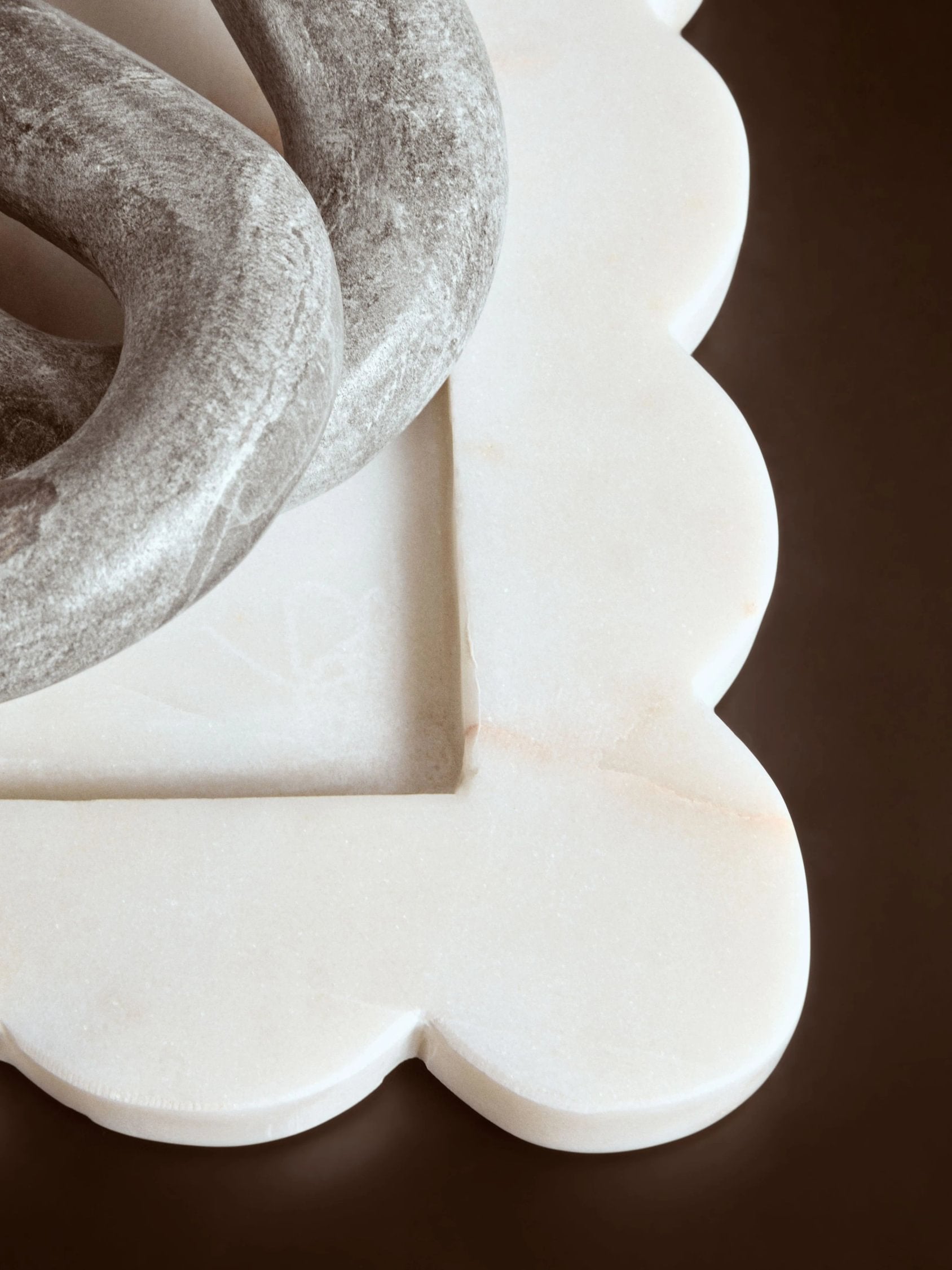 Florence Large White Marble Scalloped Edge Square Tray