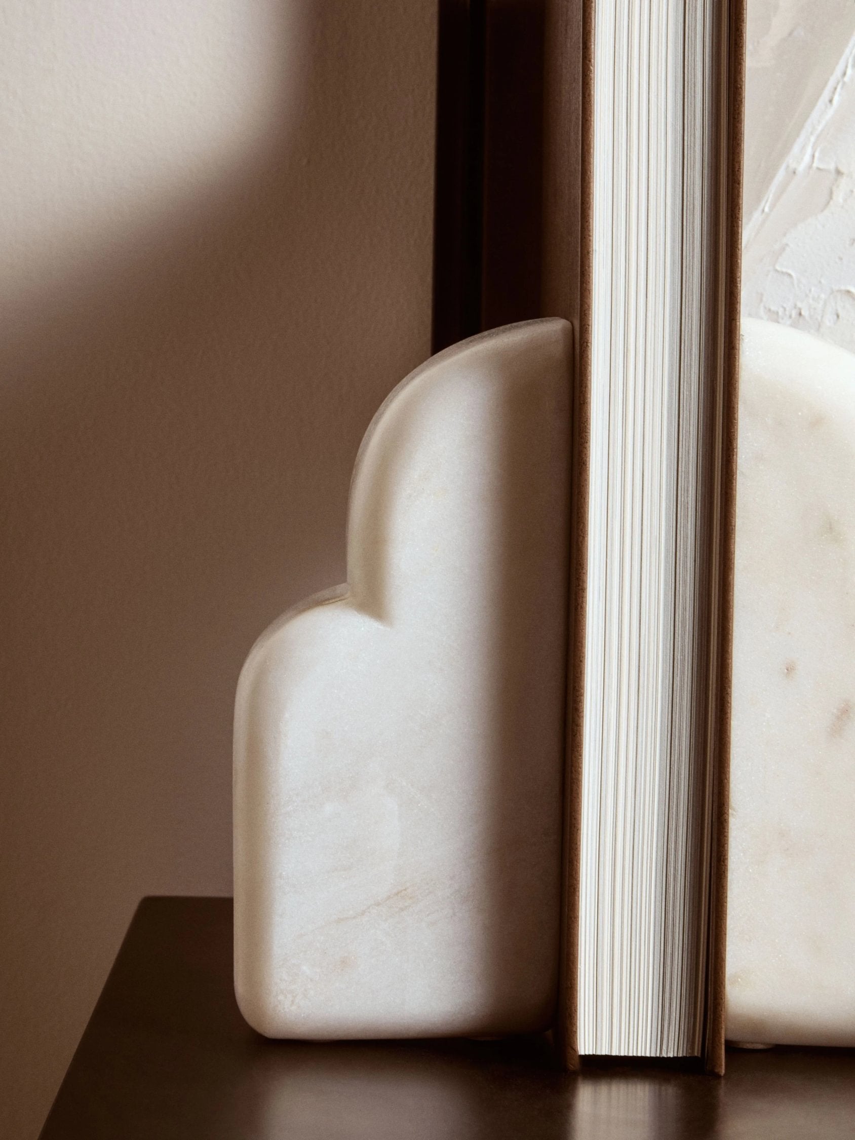 Set of 2 Florence White Marble Bookends