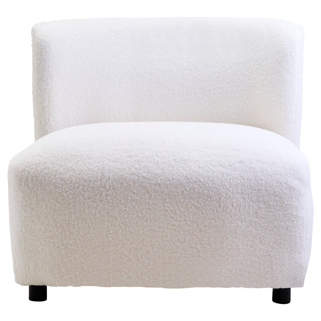 Newham Ivory Boucle Effect Armless Lounge Chair