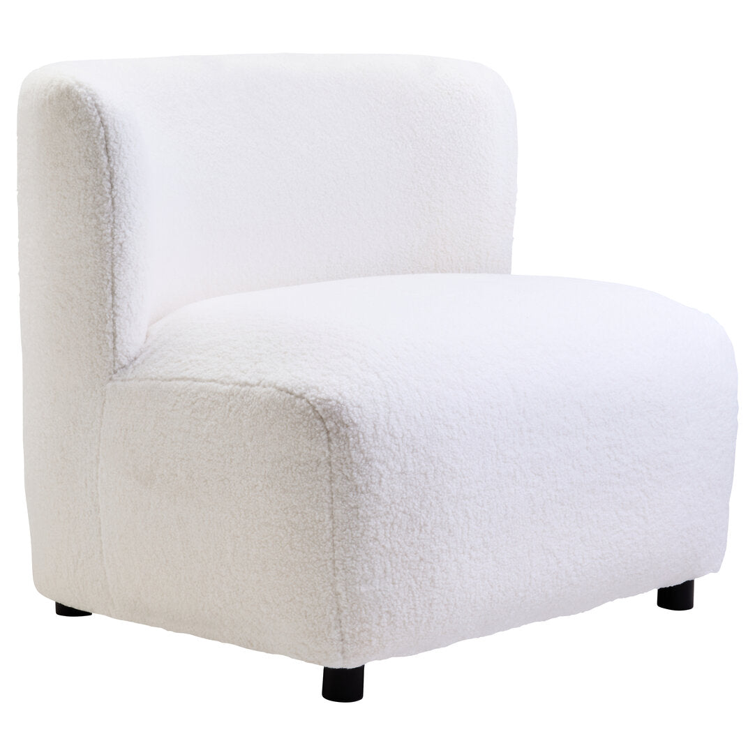 Newham Ivory Boucle Effect Armless Lounge Chair