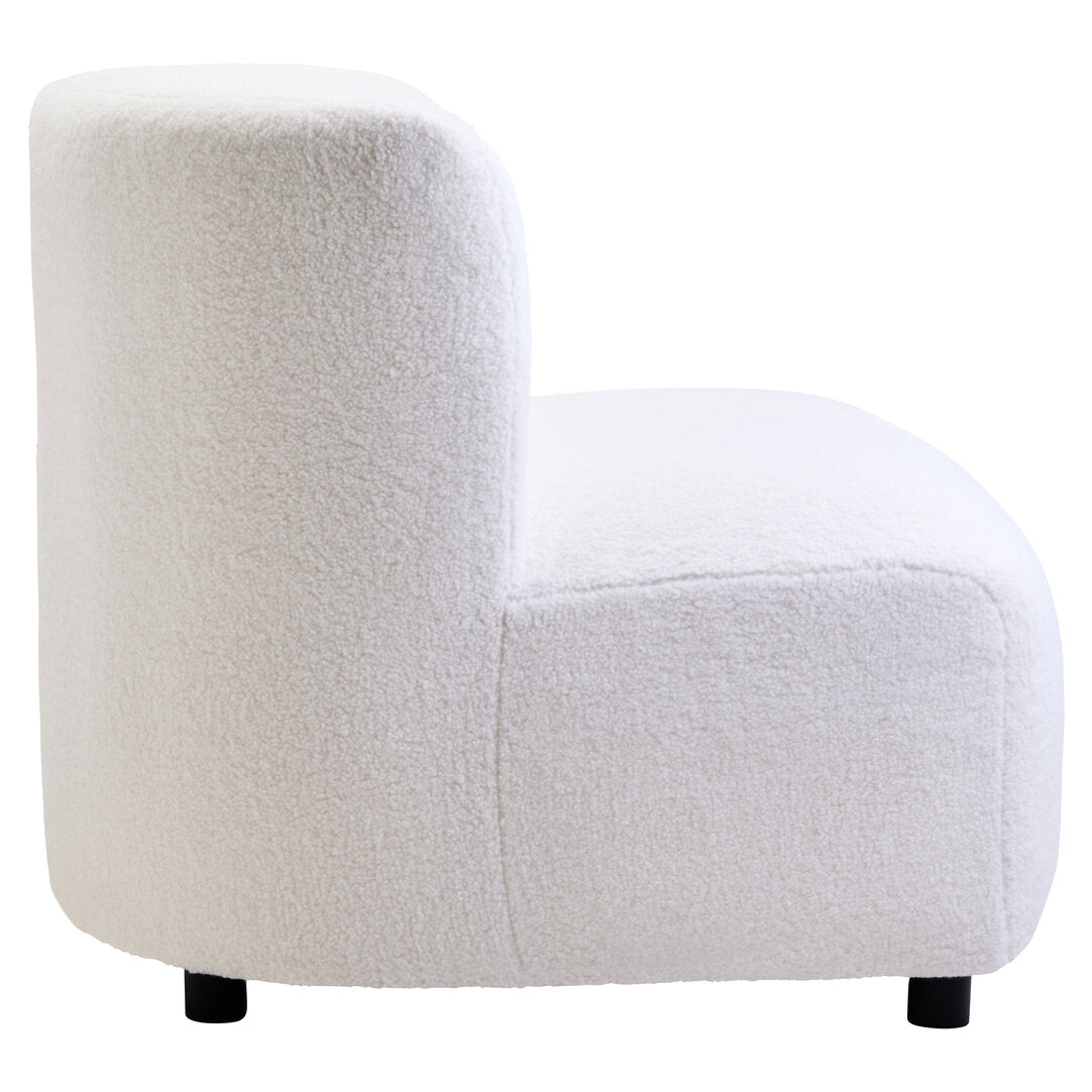 Newham Ivory Boucle Effect Armless Lounge Chair