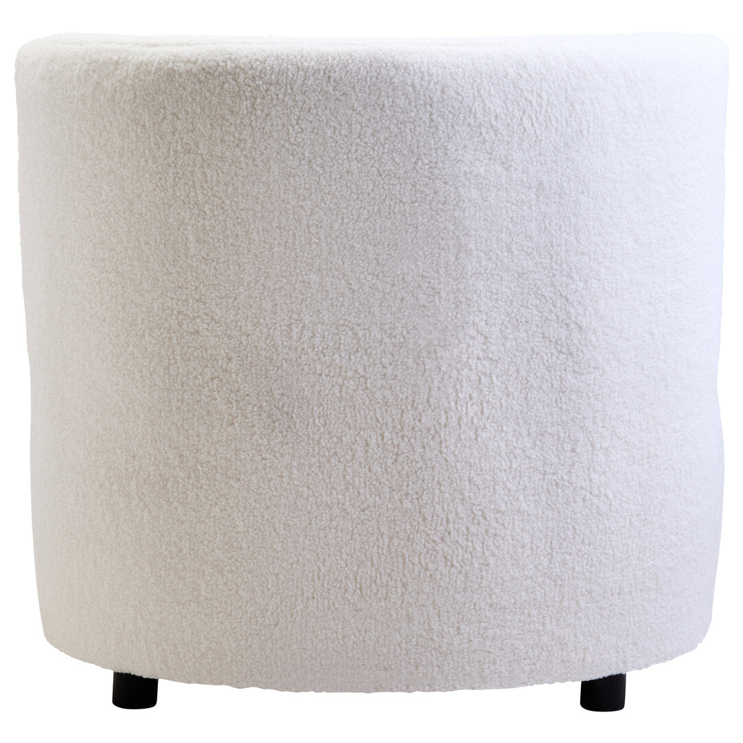 Newham Ivory Boucle Effect Armless Lounge Chair