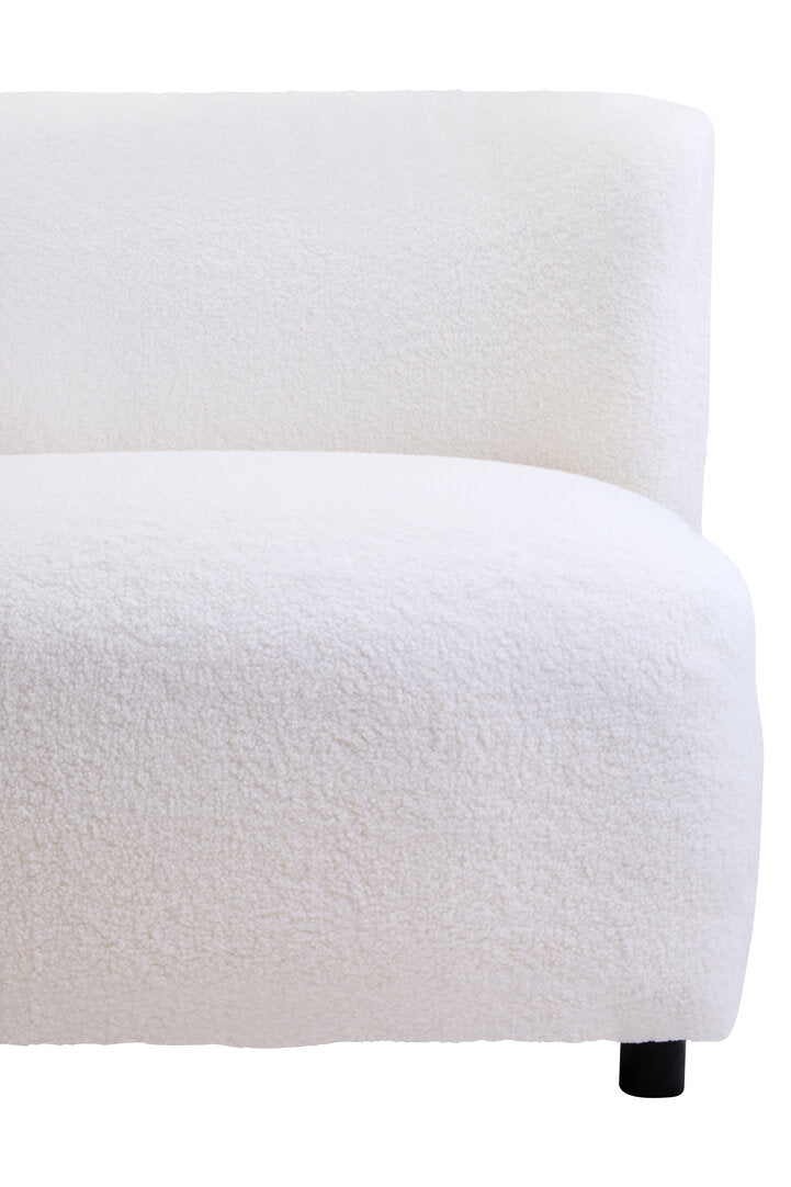 Newham Ivory Boucle Effect Armless Lounge Chair