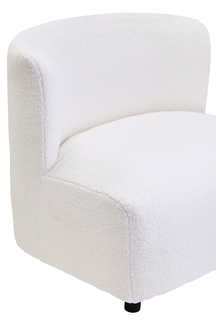 Newham Ivory Boucle Effect Armless Lounge Chair