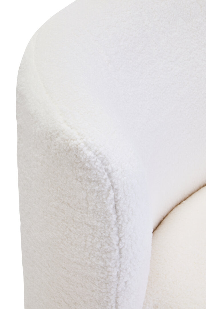Newham Ivory Boucle Effect Armless Lounge Chair