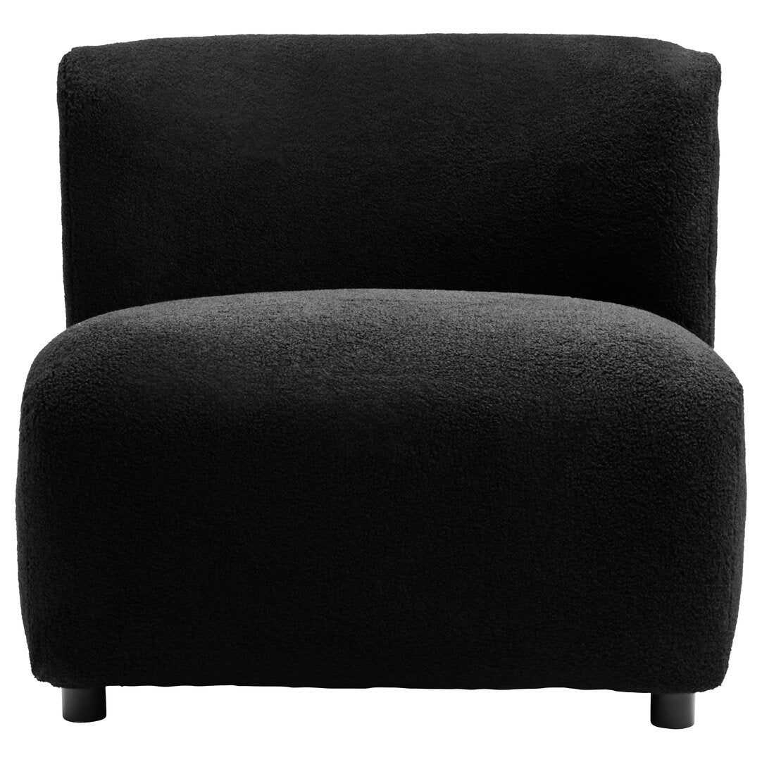 Newham Black Boucle Effect Armless Lounge Chair