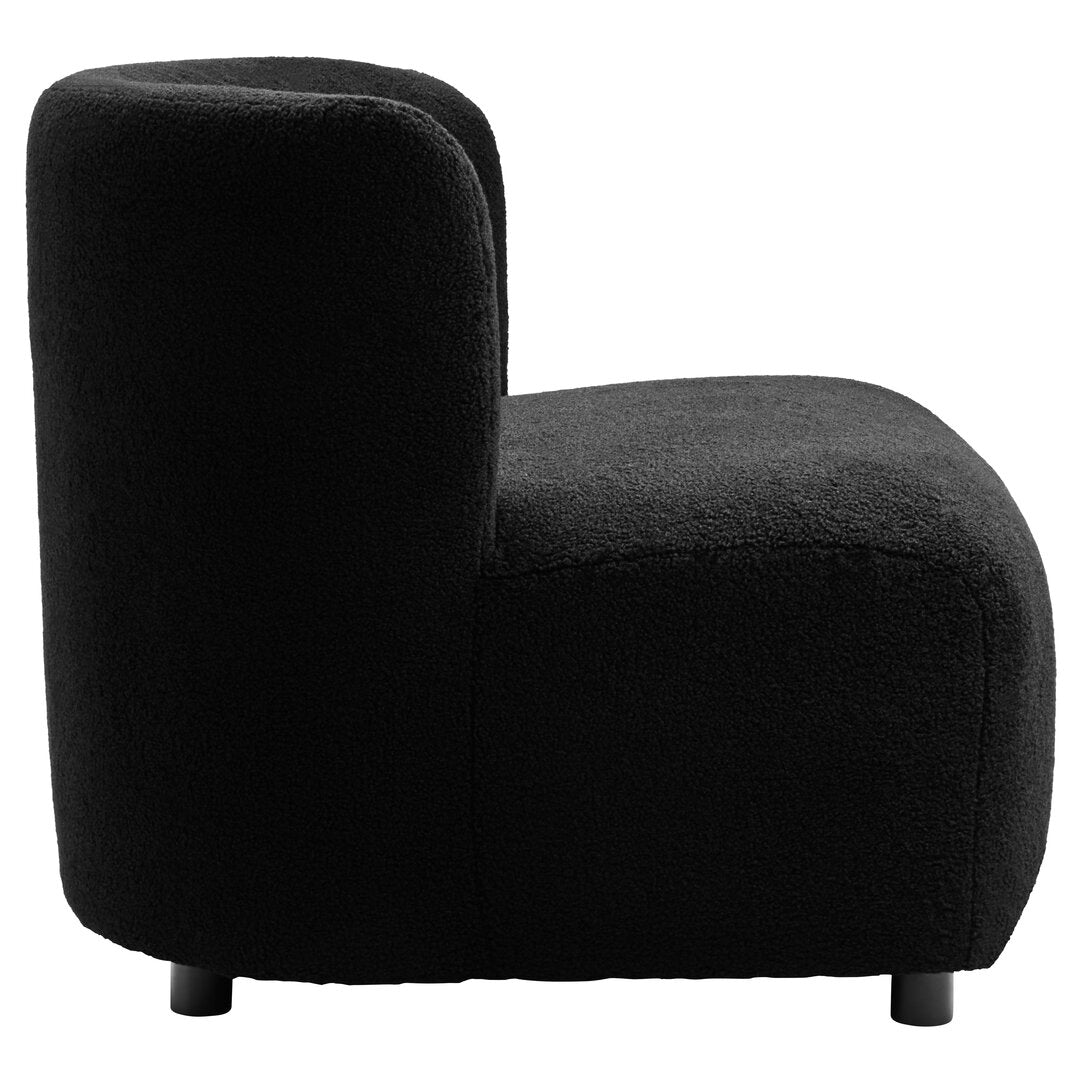Newham Black Boucle Effect Armless Lounge Chair