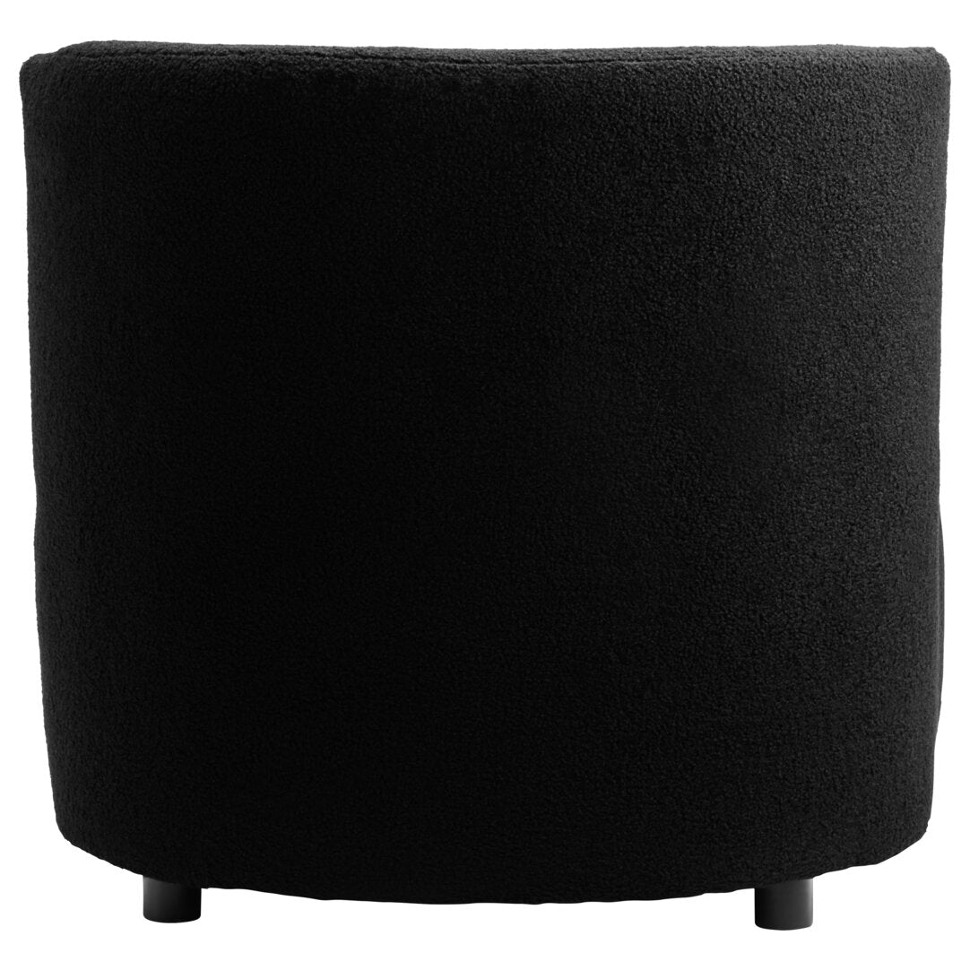 Newham Black Boucle Effect Armless Lounge Chair