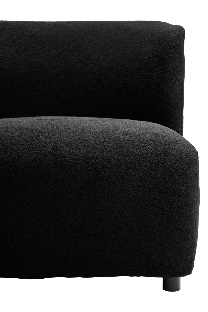 Newham Black Boucle Effect Armless Lounge Chair