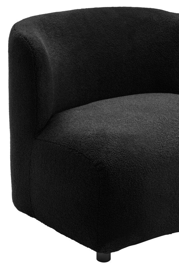 Newham Black Boucle Effect Armless Lounge Chair