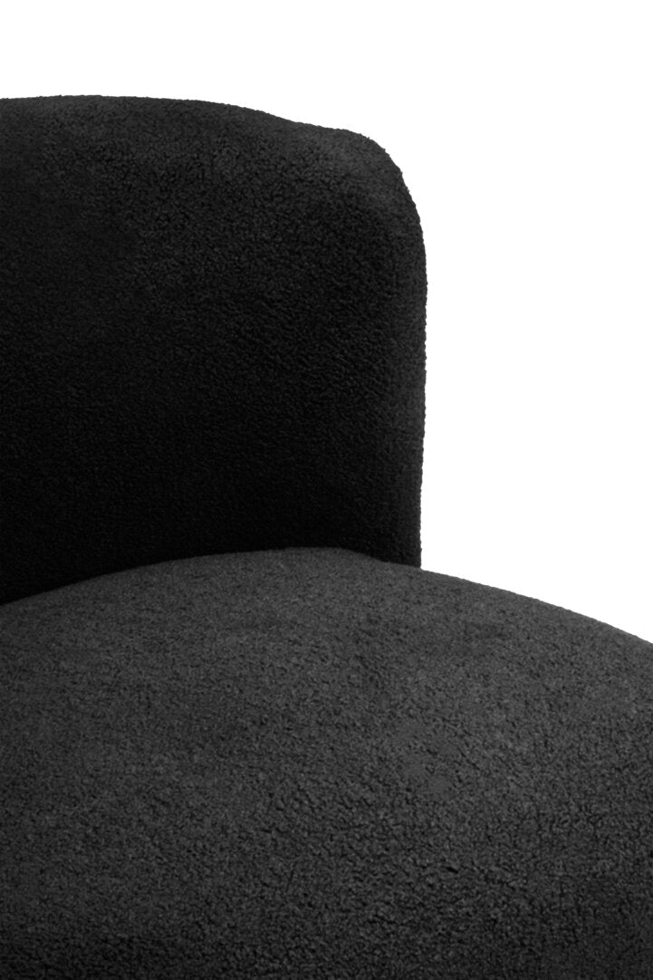 Newham Black Boucle Effect Armless Lounge Chair